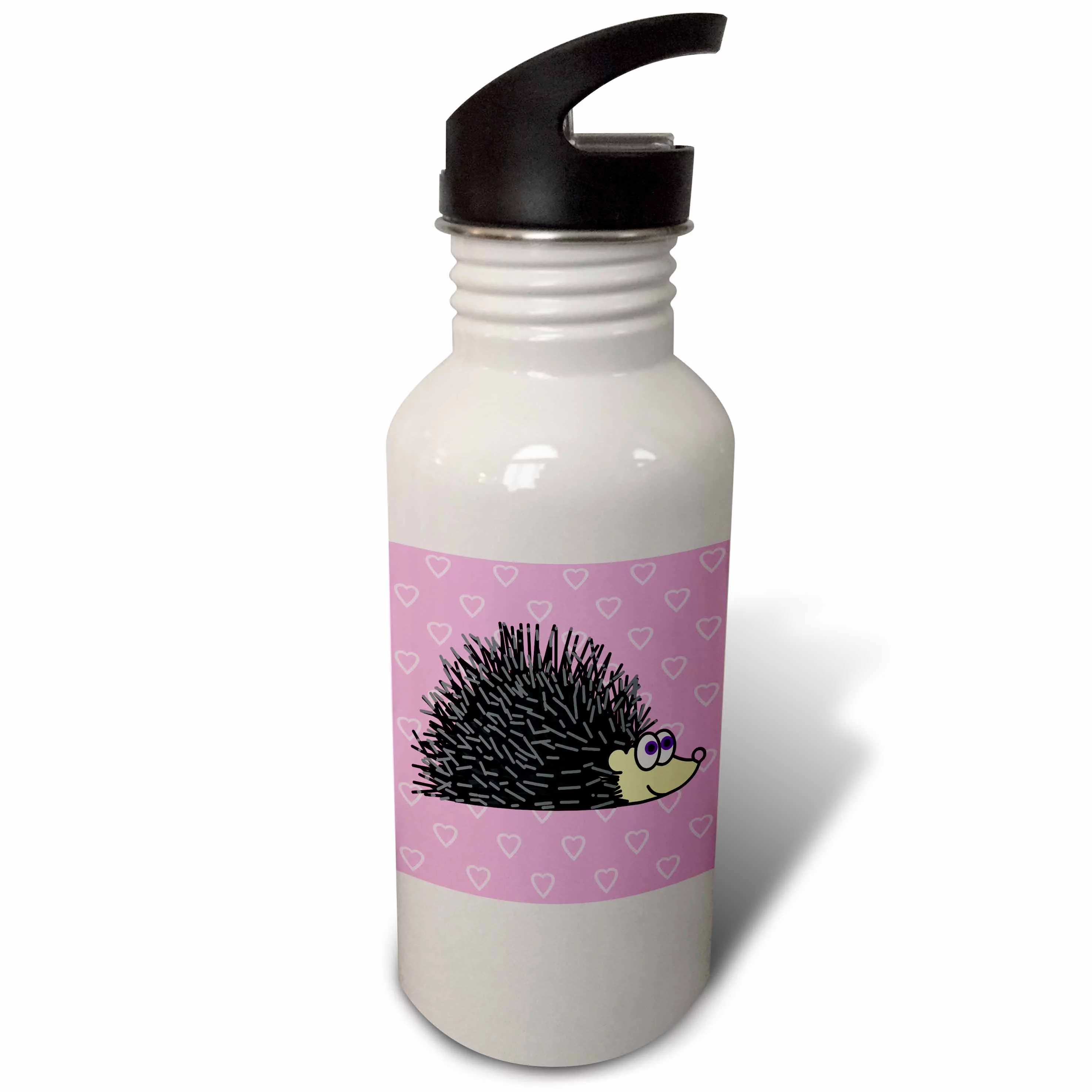 Hedgehog and Hearts Design 21 oz Sports Water Bottle wb-6174-1