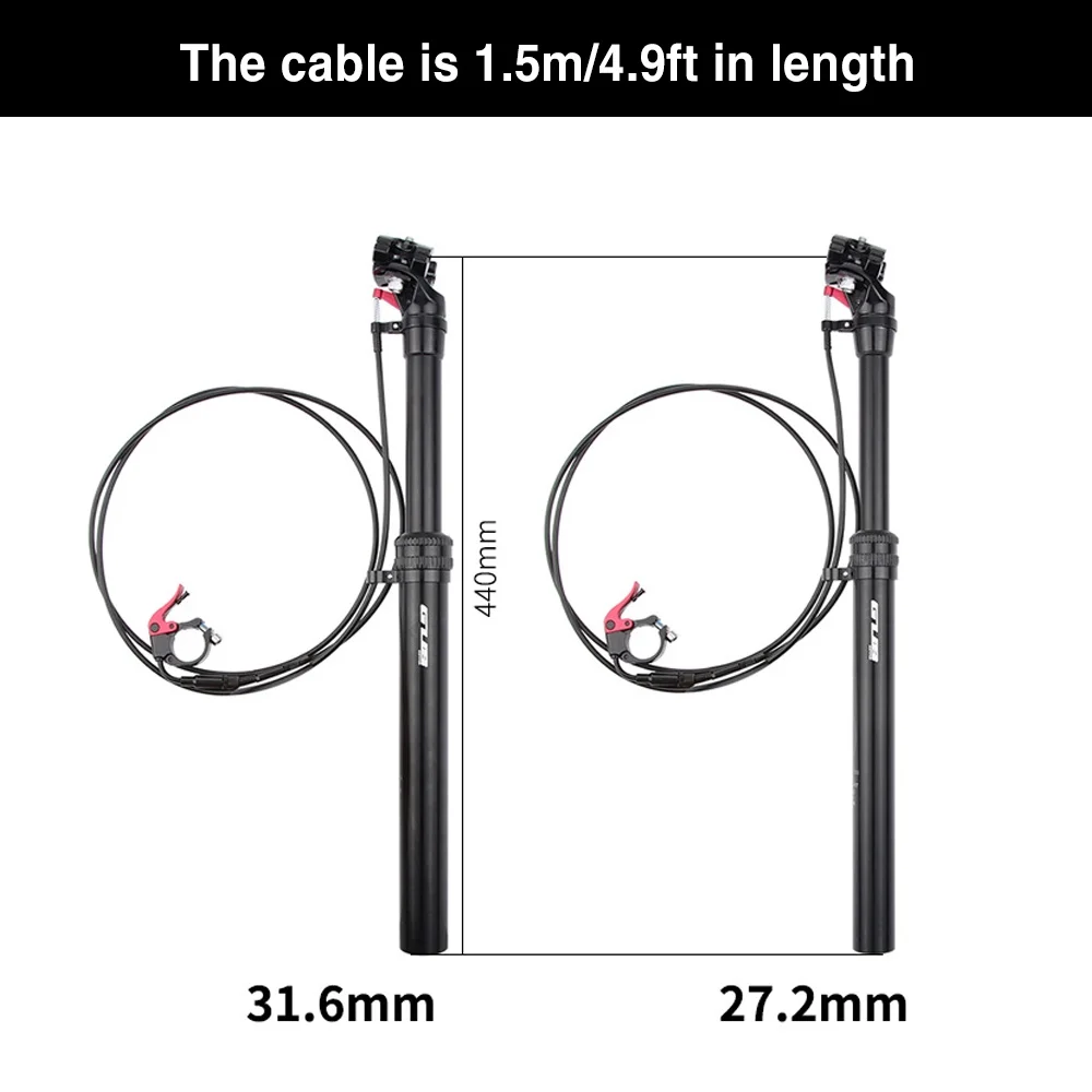 GUB Mountain Bike Adjustable 31.6mm Dropper Seatpost Remote Control Suspension Post