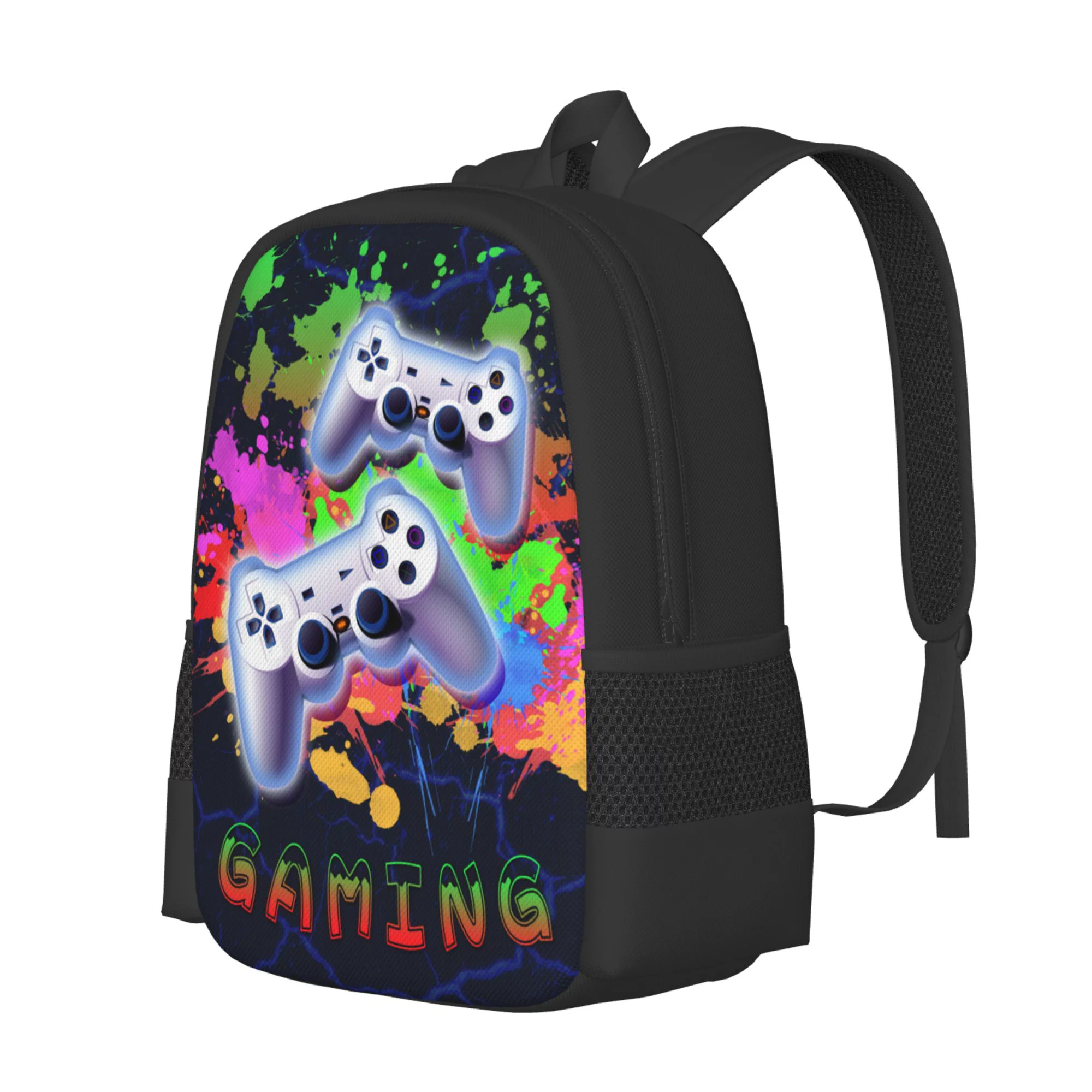 DouZhe Lightweight Backpack, Colorful Gamepad Games Prints Travel Outdoor Hiking Bag School Bookbag Casual Daypack Backpacks for Women Men