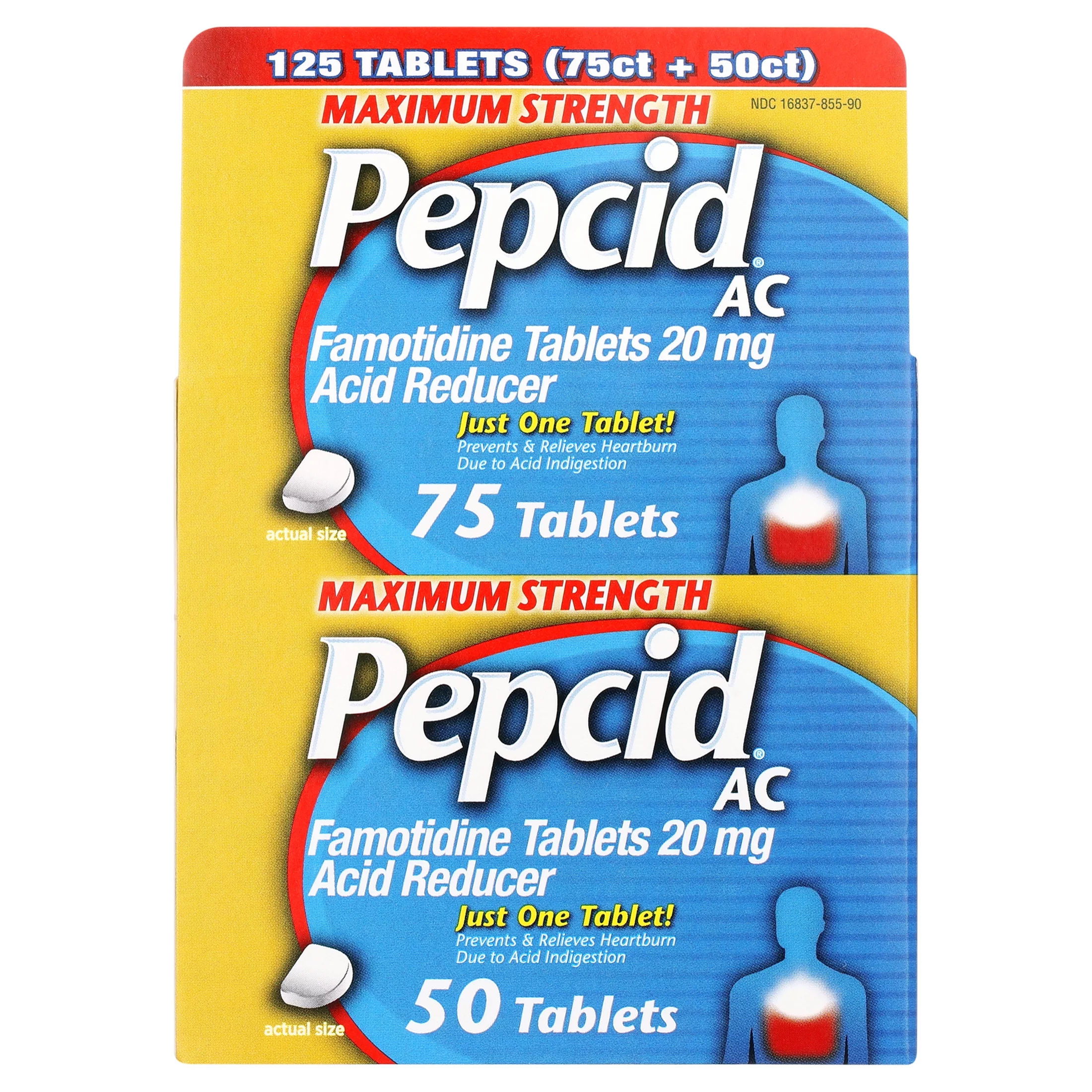 Product of Maximum Strength Pepcid AC All-Day Heartburn Relief Treatment, Famotidine 20Mg, 125 ct