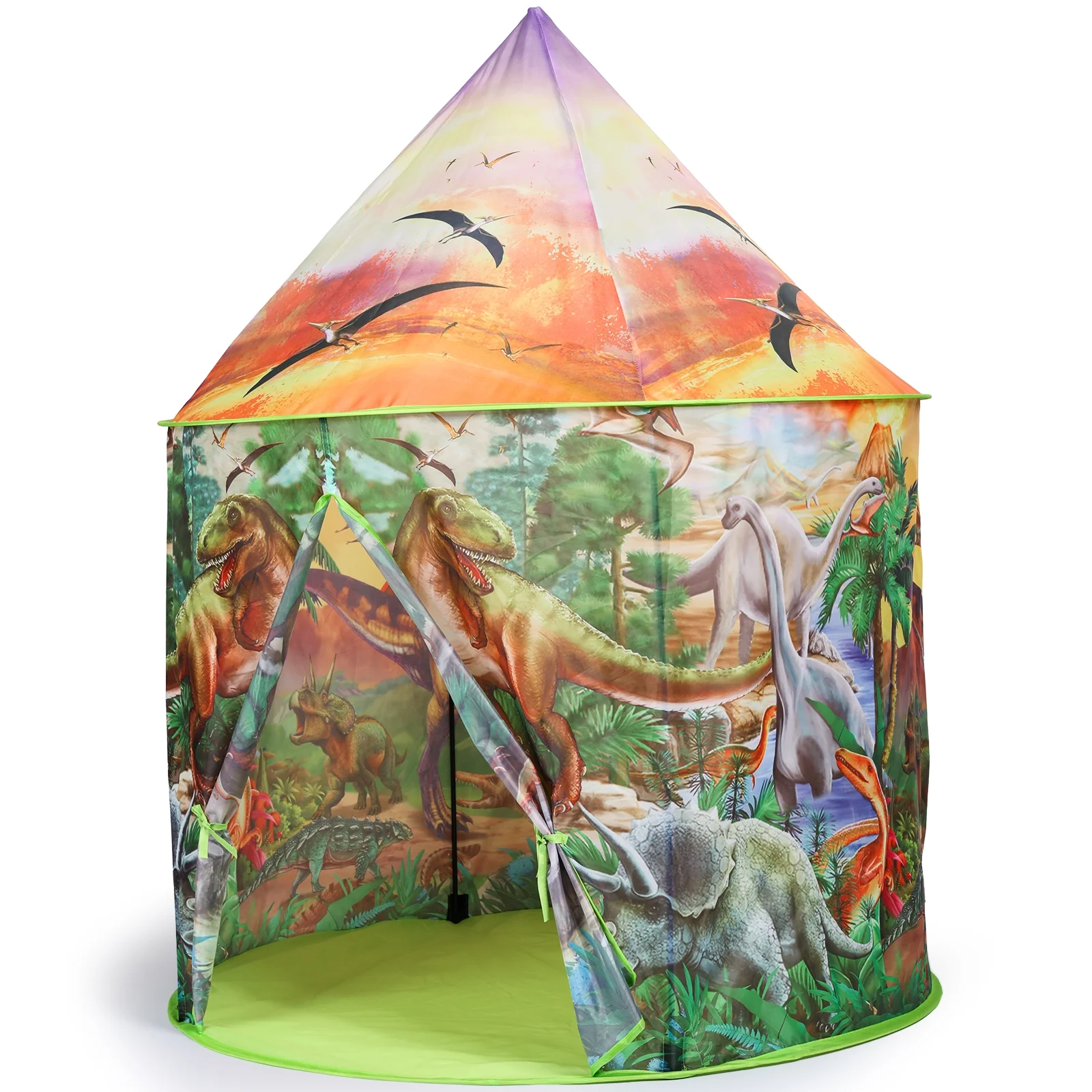 AOKESI Dinosaur Kids Play Tent, Dinosaur Pop Up Playhouse Tent Indoor & Outdoor Discovery Dinosaur Tent Gift for Boys Girls Kids