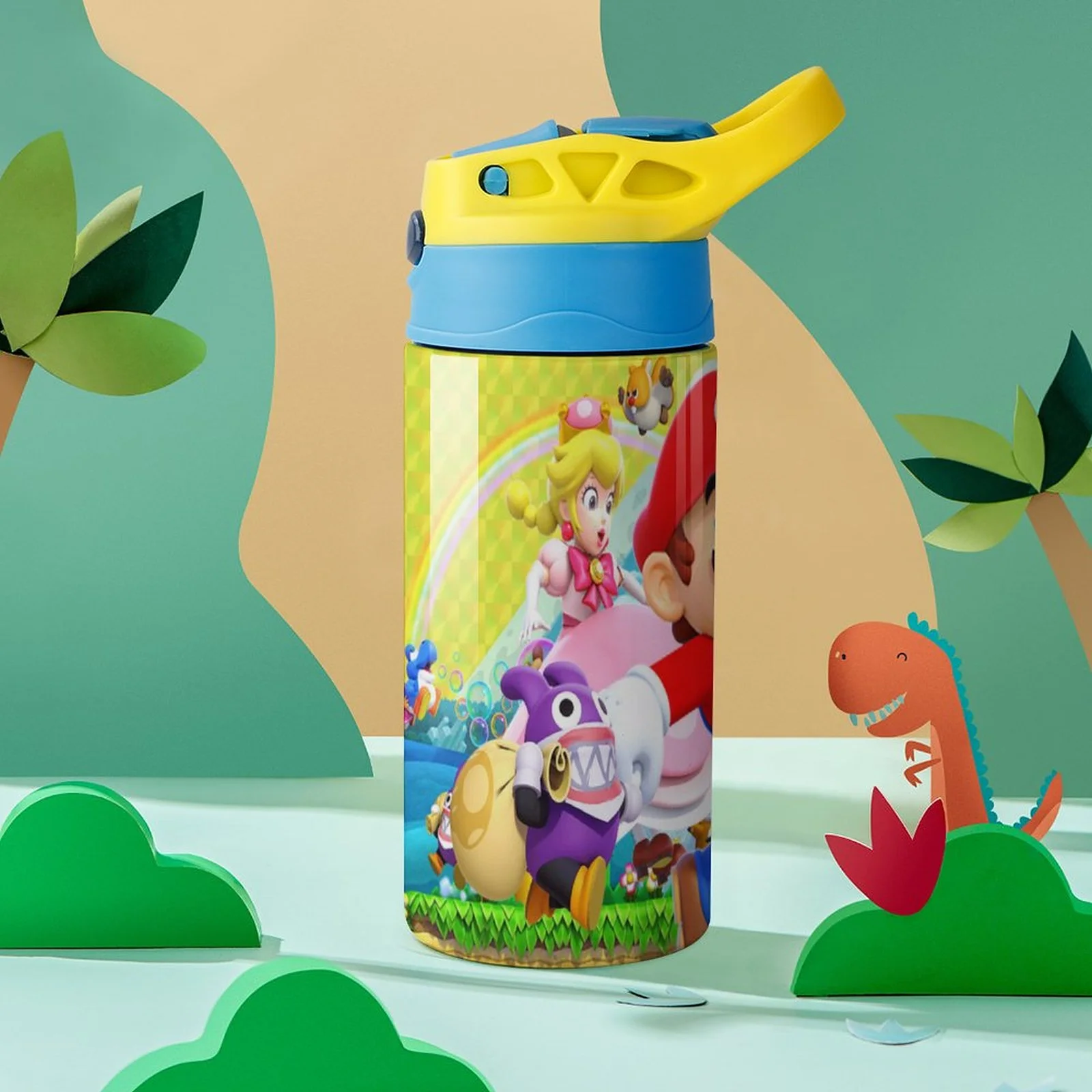 Super Mario Luigi Kid's Insulated Water Bottle With Straw Vacuum Stainless Steel Cup Leak-Proof Children Toddler Thermoses