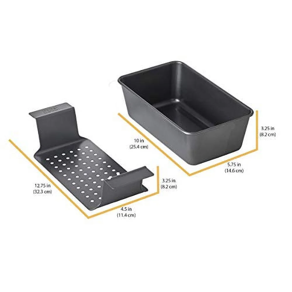 Chicago Metallic Non-Stick 2-Piece Healthy Meatloaf Set, Grey