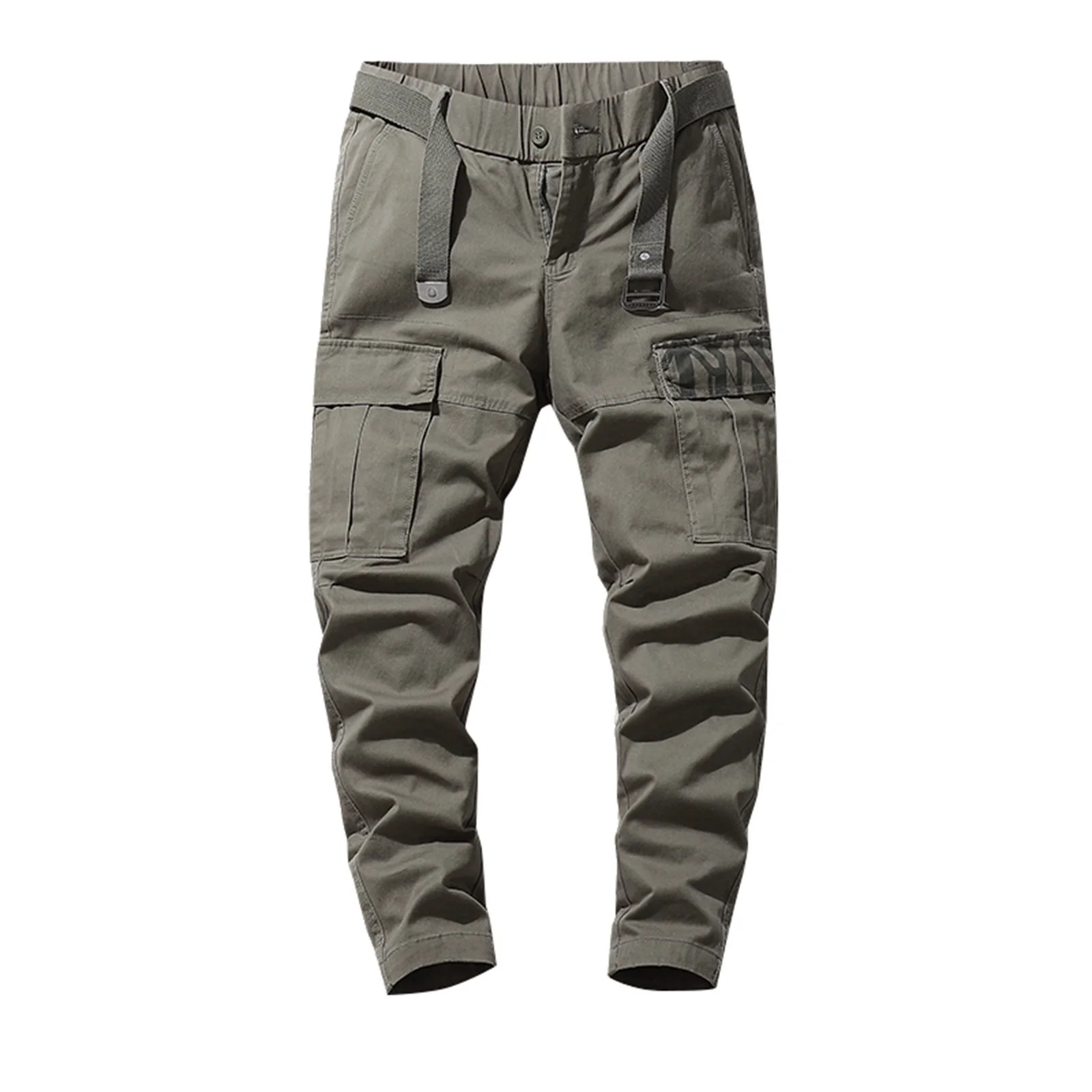 YiHWEI Trendy 2024 Black Cargo Pants Men Tactical Male Cargo Pants Solid Color Multi Pocket Tether Stretch Solid Color Pants AG 34