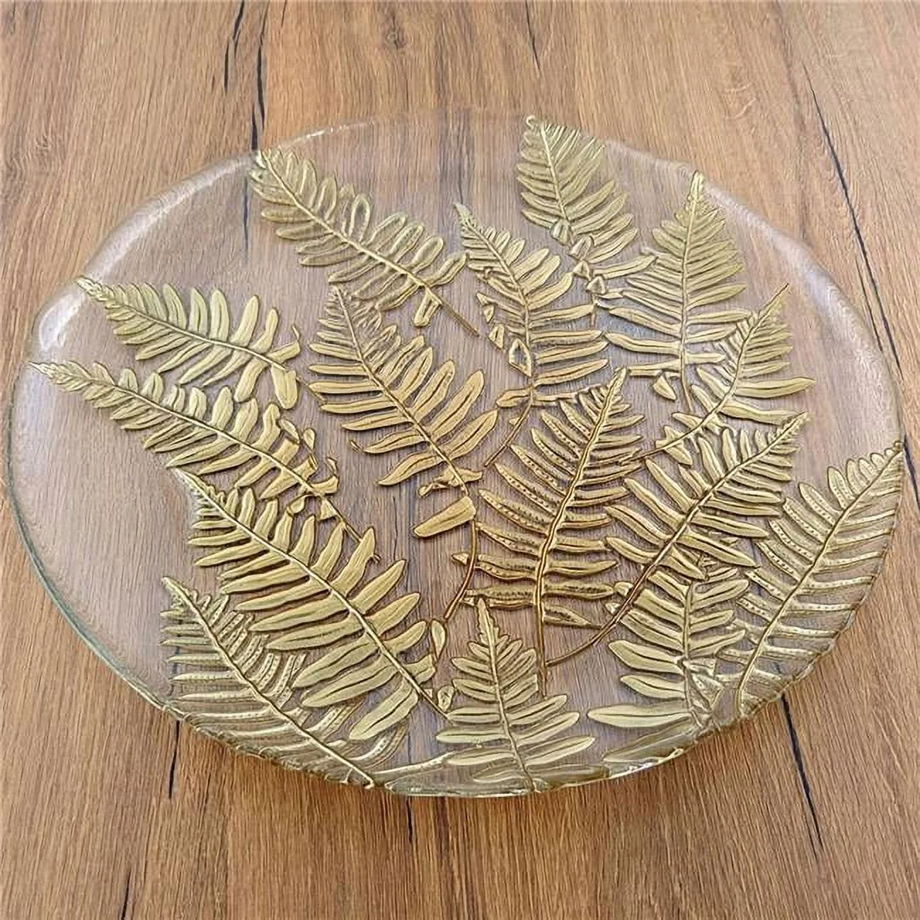 13 in. Fern Charger Plates, Gold - Set of 8