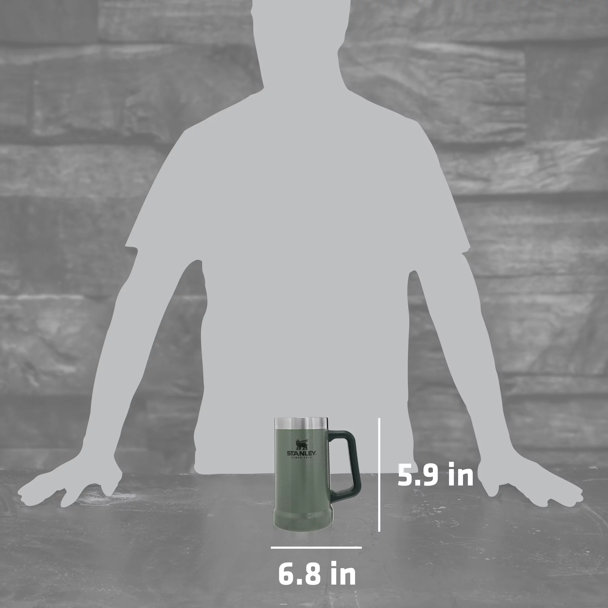 Stanley Vacuum Insulated Stainless Steel Big Grip Beer Mug, 24 oz