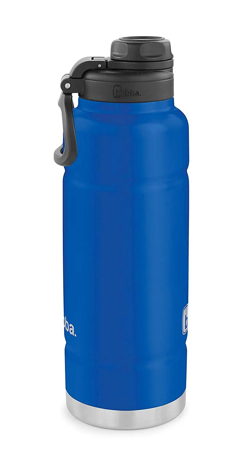 Bubba Trailblazer 40 oz Very Berry Blue and Black Stainless Steel Water Bottle with Wide Mouth Lid