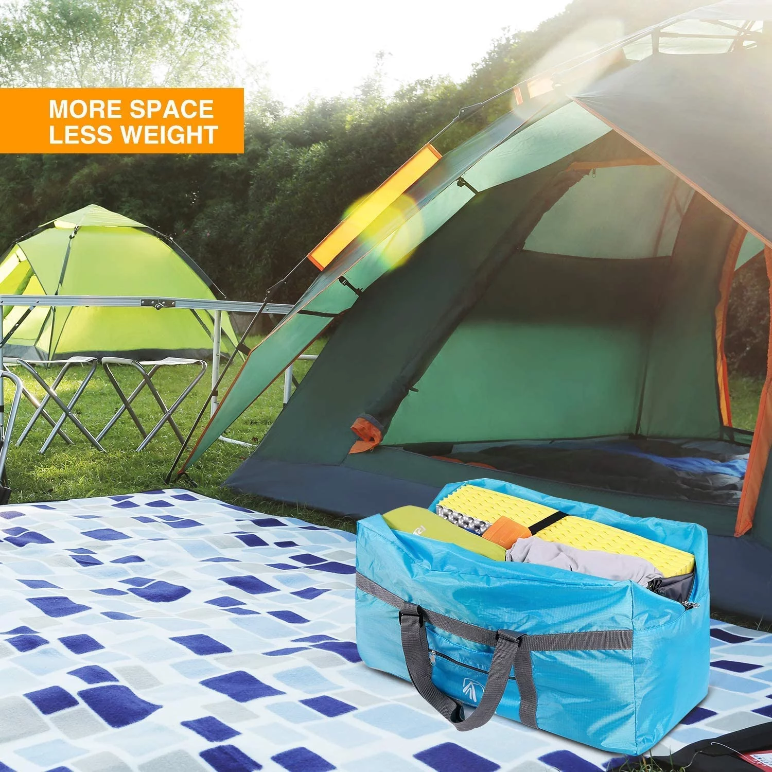 REDCAMP Extra Large 31'' Duffle Bag 96L Blue Lightweight, Waterproof Travel Duffel Bag Foldable for Men Women