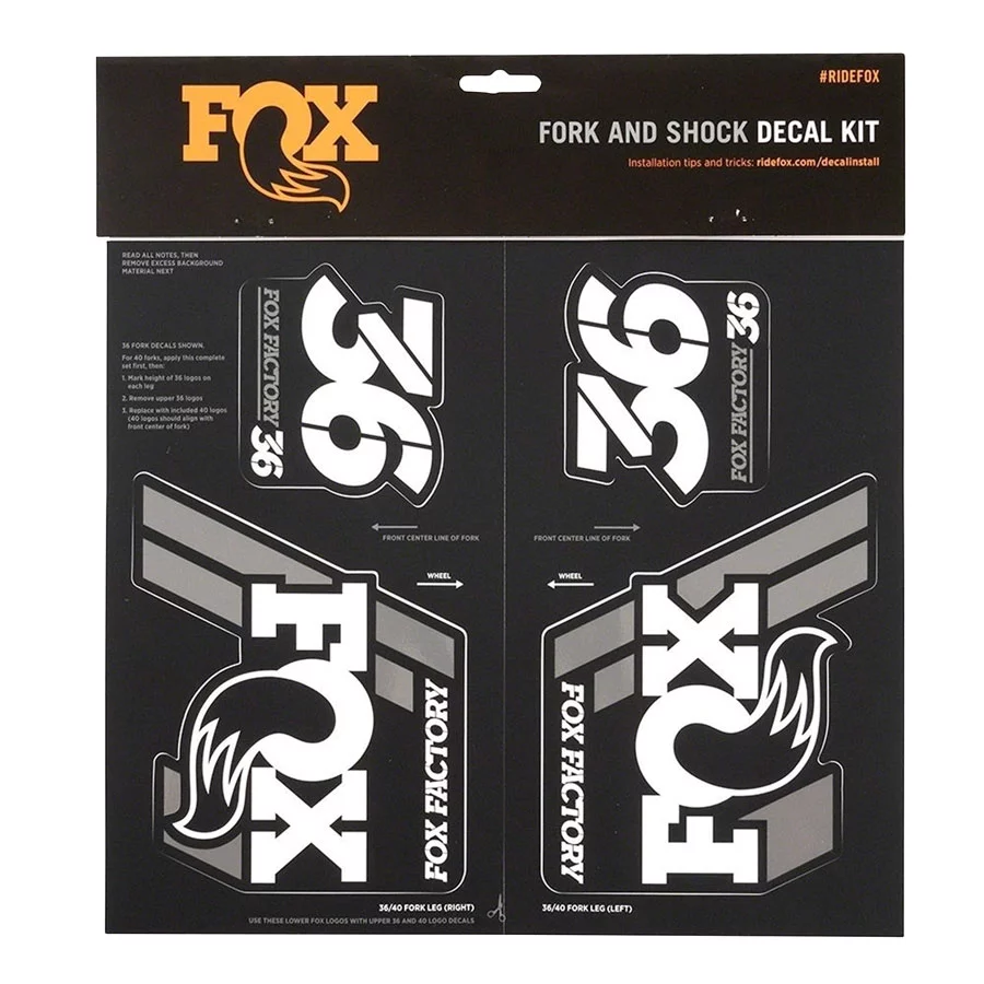 Fox Heritage Decal Kit for Forks and Shocks White Fit Almost Every FOX Model