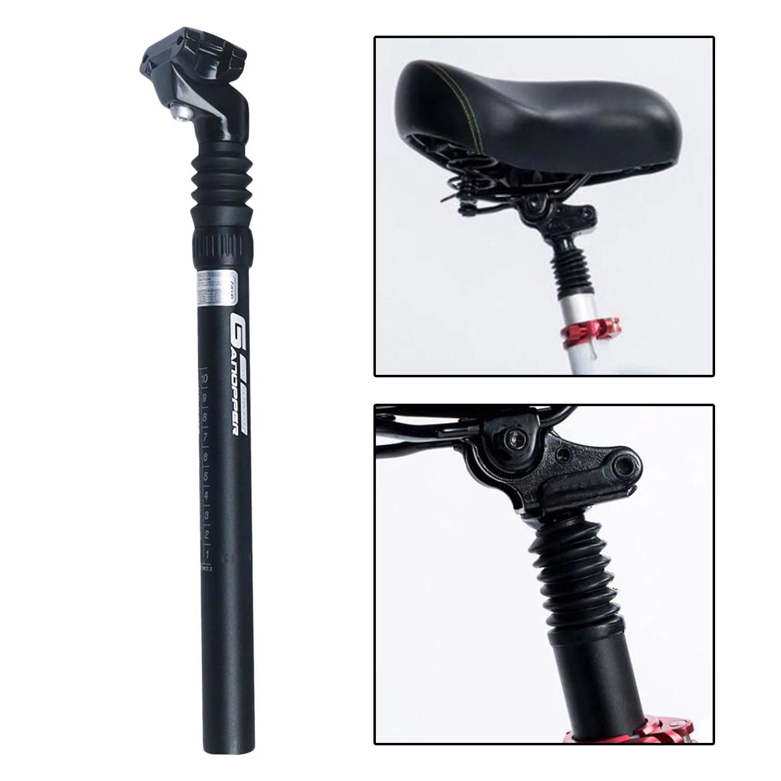 350mm Bike Seatpost Seat Post Saddle Pole - Black, 30.4x350mm