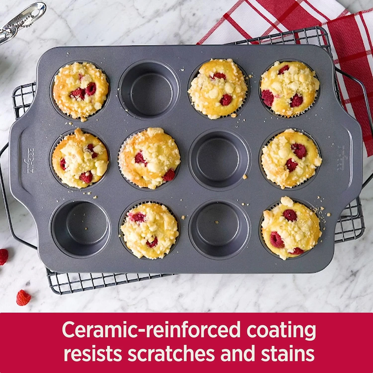 All-Clad Pro-Release Nonstick Bakeware, Muffin Pan, 12 cup