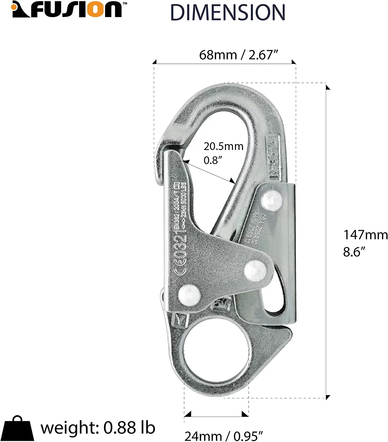 High Strength Carbon Steel Drop Forged Snap Hook 10-Pack,Gold,One Size