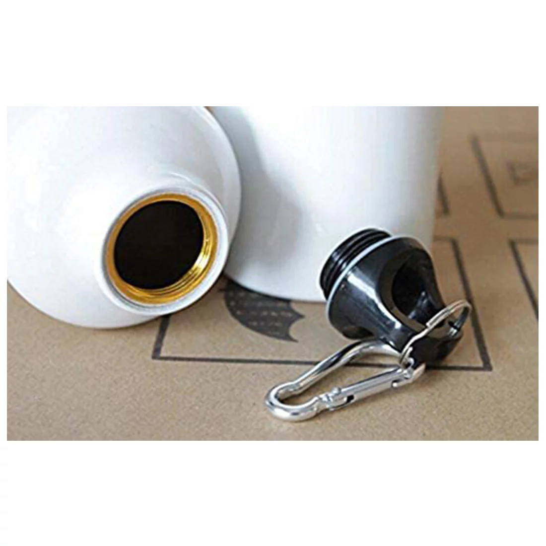 PreAsion 50pcs 750ml Water Bottle with Safe Lock Aluminium White