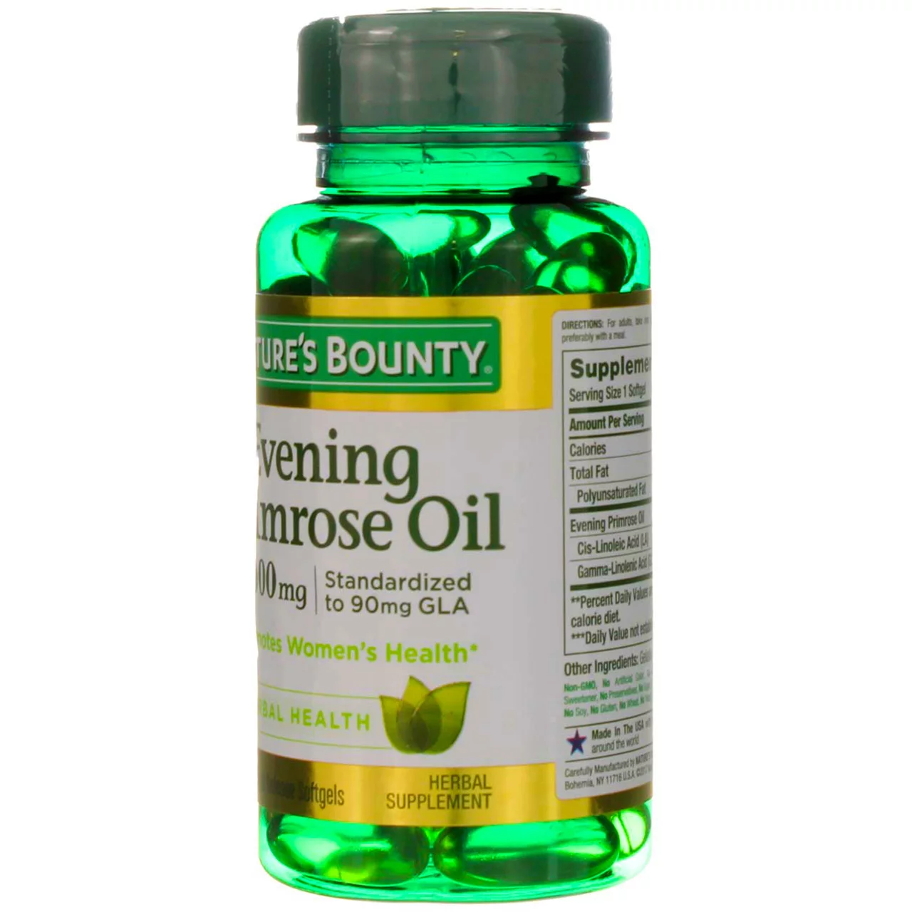 Nature's Bounty Herbal Health Evening Primrose Oil Rapid Release Softgels, 1000 mg, 60 Ct (2 pack) (Bundle)