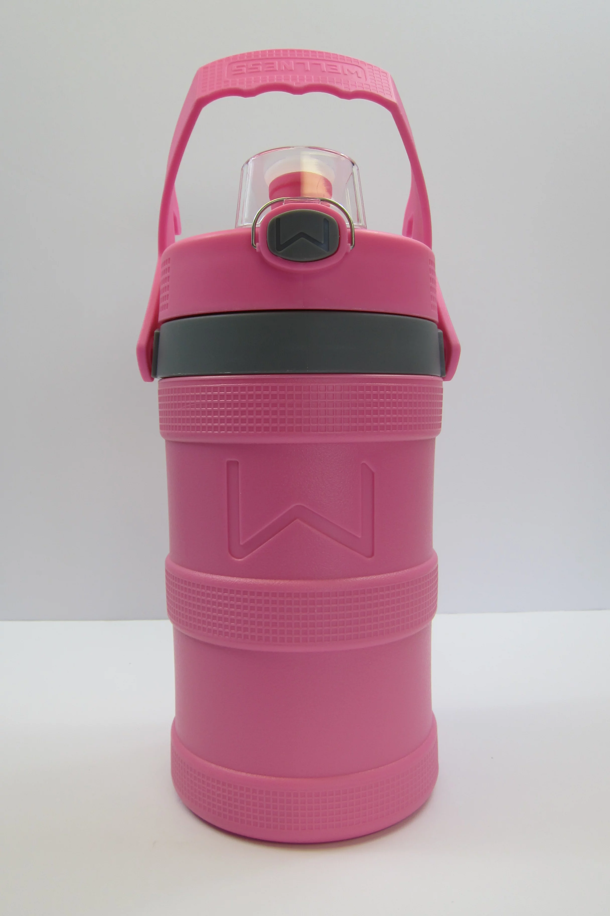 Wellness 128 oz Pink Plastic Water Bottle with Screw Cap