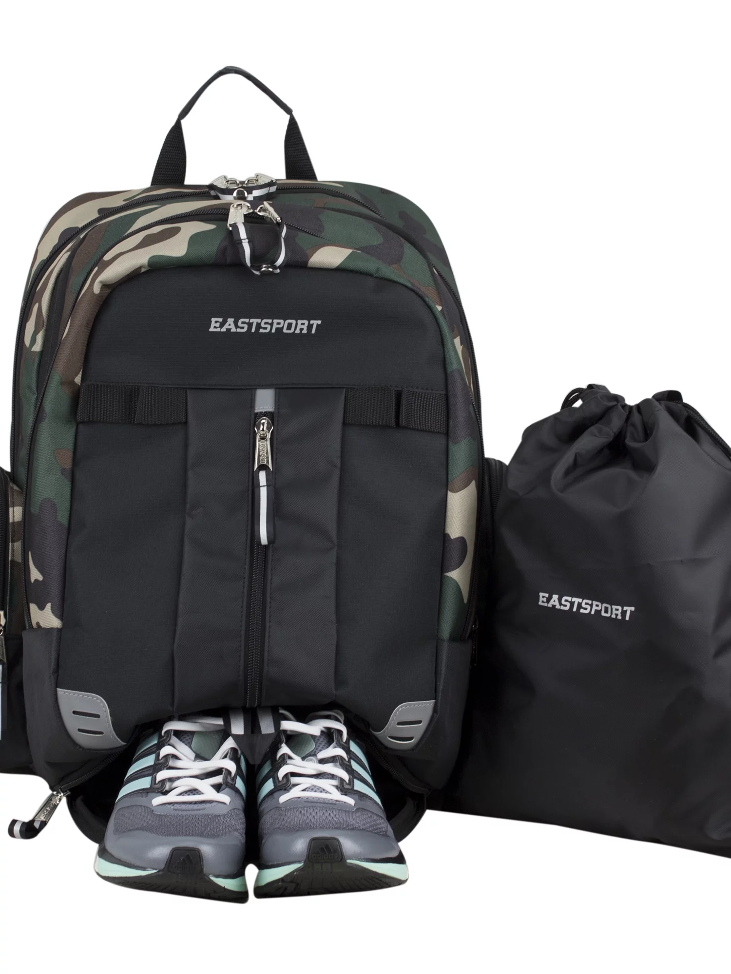 Eastsport Unisex Expandable Backpack with Bonus EasyWash Bag, Army Camoflauge