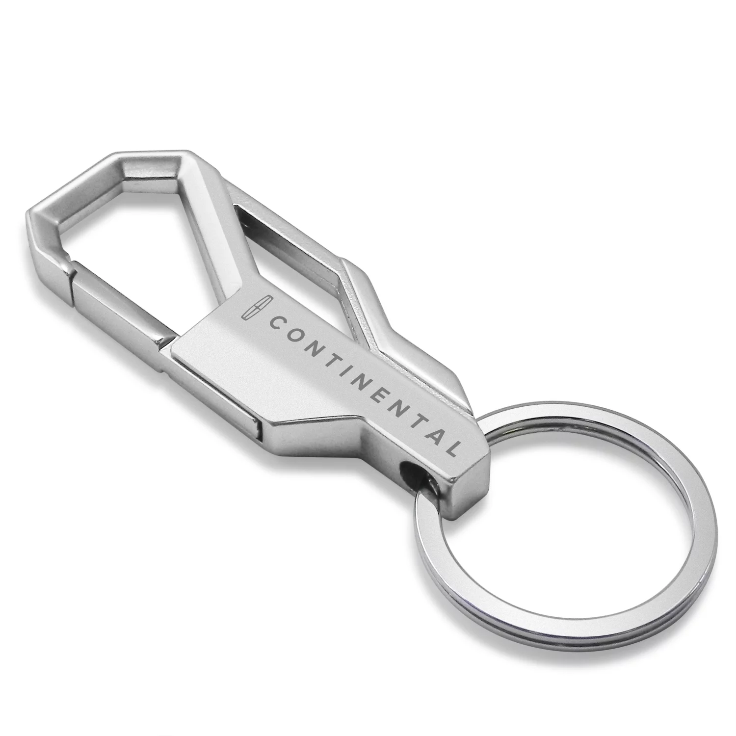 iPick Image for Lincoln Continental Silver Carabiner-style Snap Hook Metal Key Chain, Official Licensed