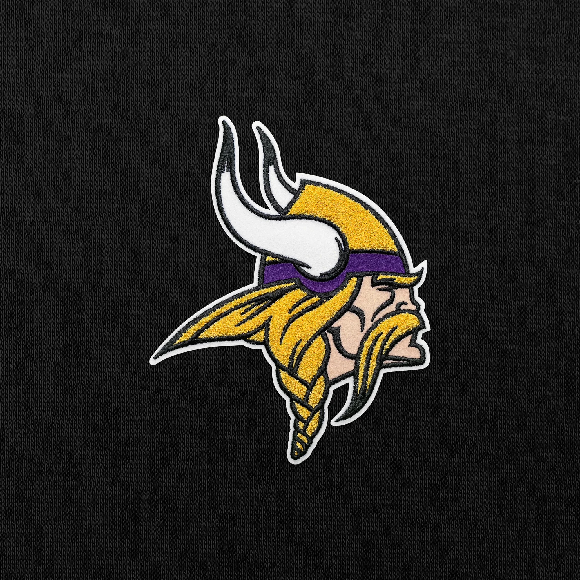 Men's Antigua Black Minnesota Vikings Victory Chenille Pullover Hoodie