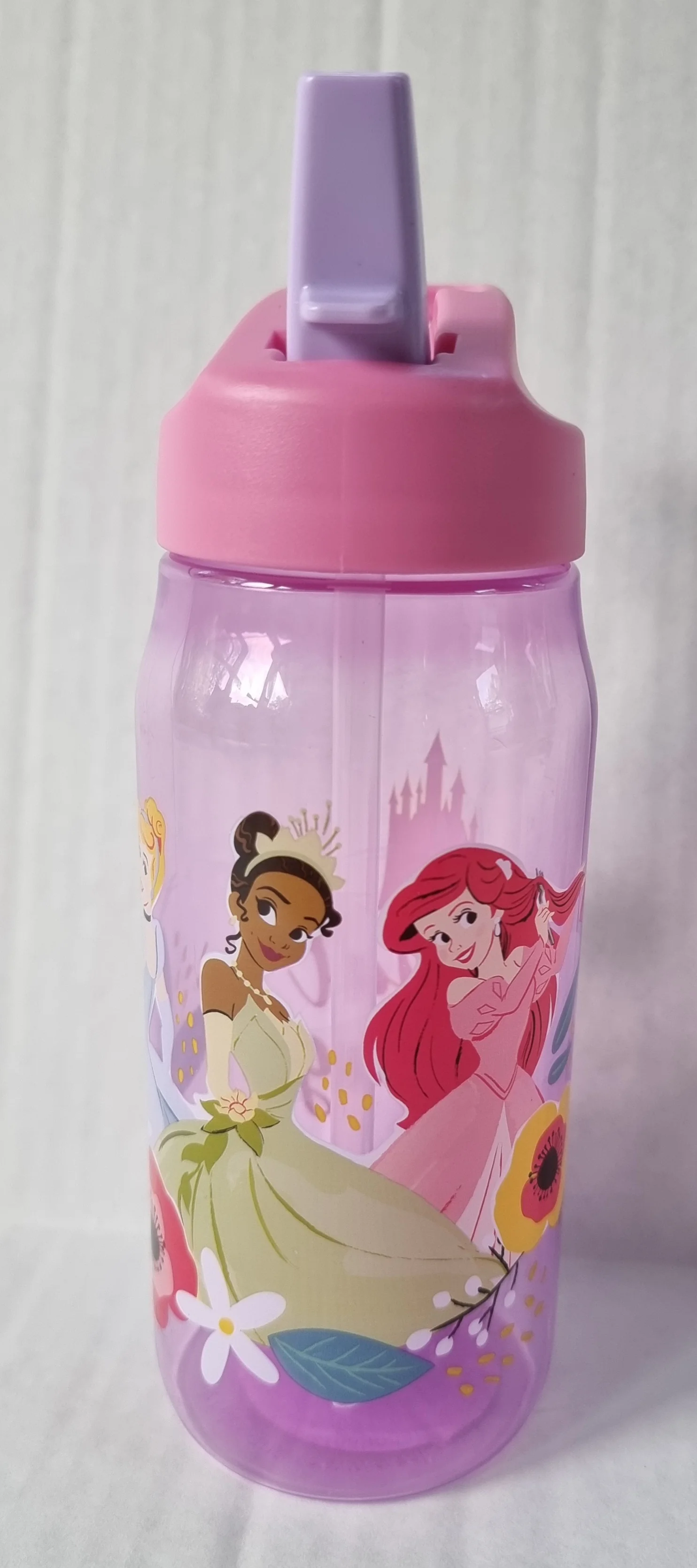 SBL Disney Princess Characters Sip Bottle, 16 oz. With Bonus 6 Pack Sugar Free Drink Mix
