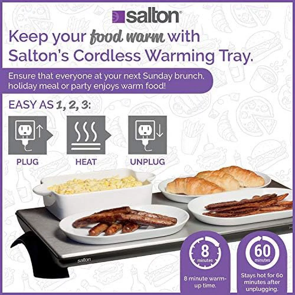 Cordless Warming Tray By | Large Electric Hot Plate | Cooking, Serving & Warming Tray | 23-3/4” X 11-3/4” Hot Plate