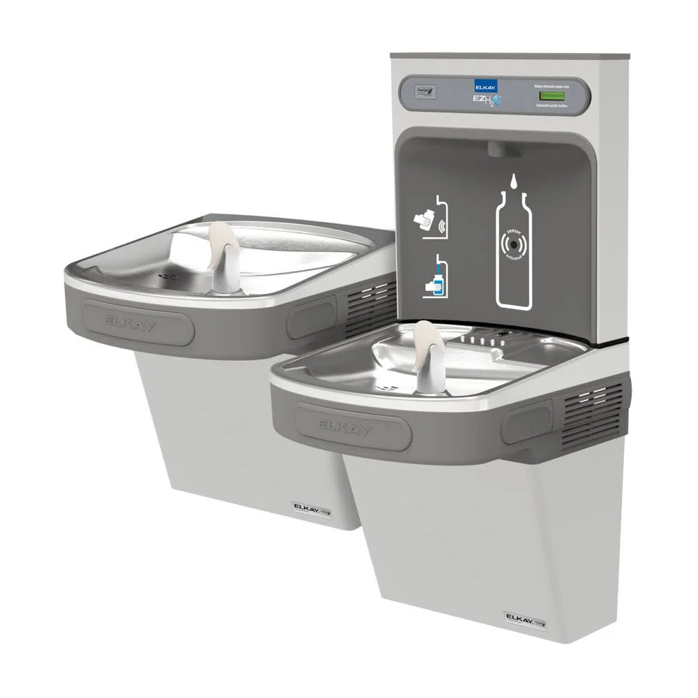 Elkay EZH2O Bottle Filling Station & Versatile Bi-Level ADA Cooler, Non-Filtered Non-Refrigerated St