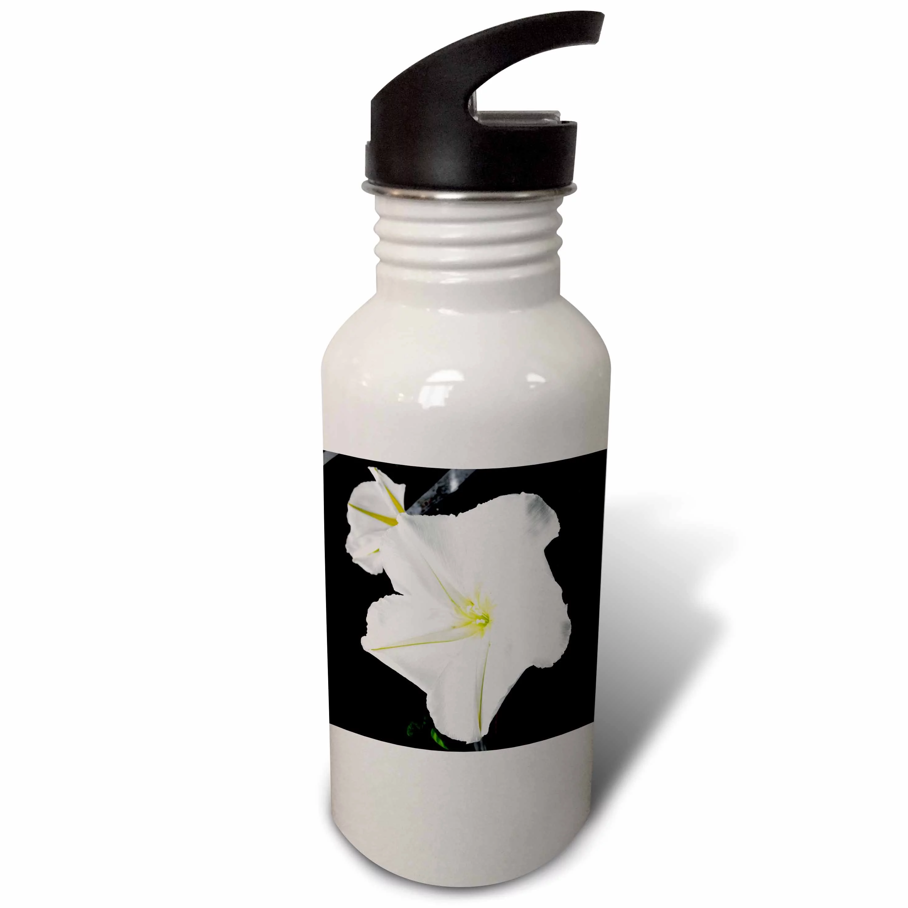 Moonflower White Flower 21 oz Sports Water Bottle wb-30613-1