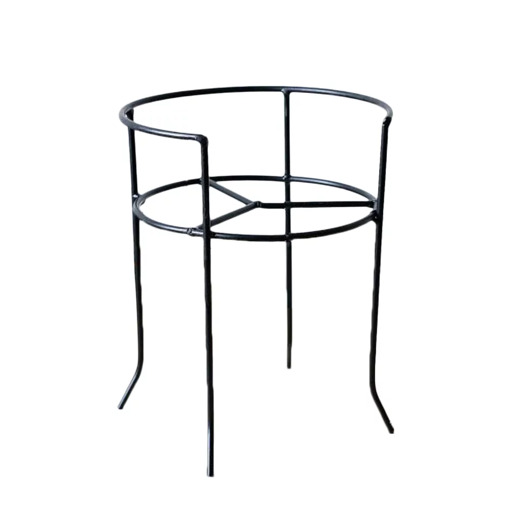 Round Vintage Single Beverage Drink Dispenser Metal Stand Black Iron Storage Rack Holder for Glasses Jar Beer Barrel (Suitable f