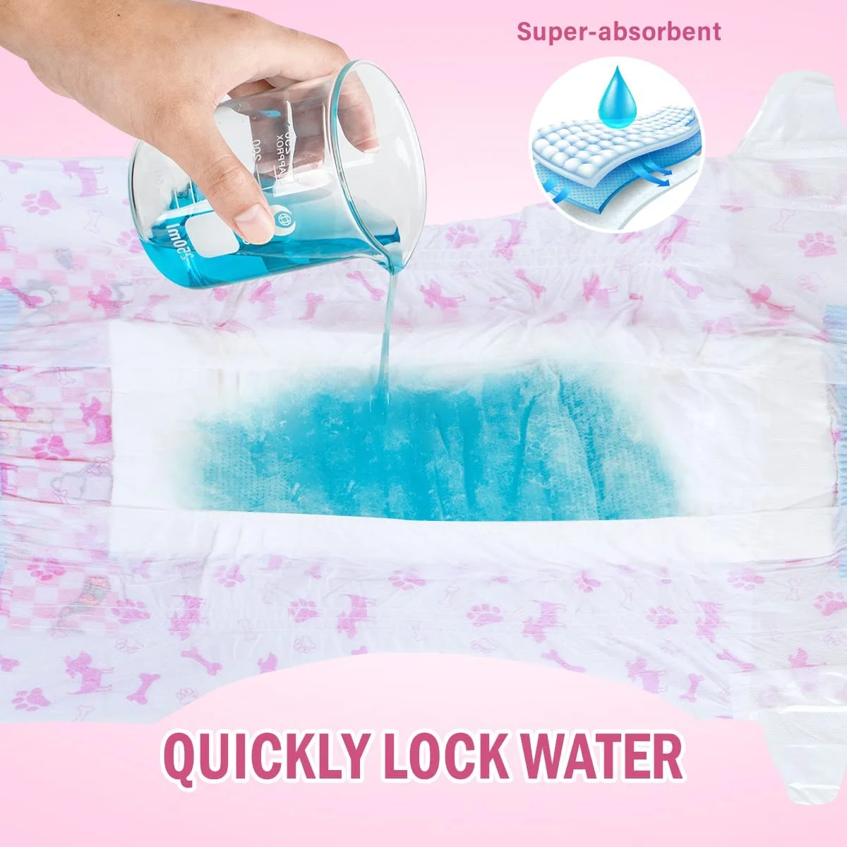 Disposable Puppy Diaper for Female Dog-DONO Including 20pcs Super Absorbent Diapers