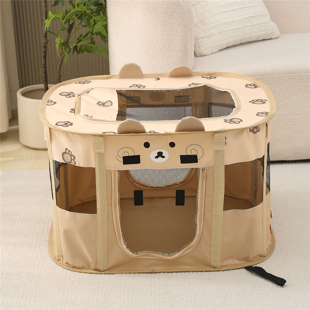 Portable Pet Playpen Puppy Playpen, Foldable Dog Playplen for Dogs, Cats, Rabbits and Small Animals, Great for Indoor Outdoor Travel Use Large