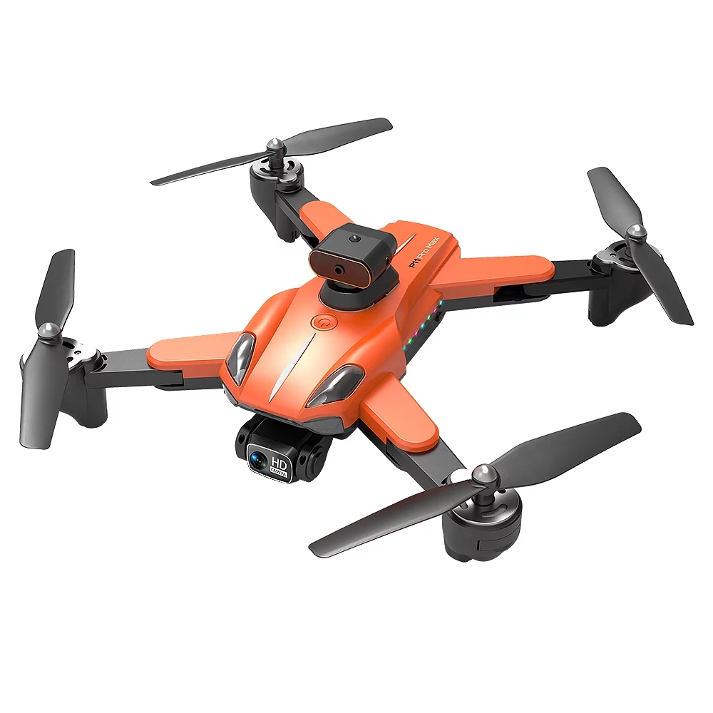 2023 5G RC Drone with 8K HD Dual Camera WiFi FPV Foldable Quadcopter +4 Battery-Orange