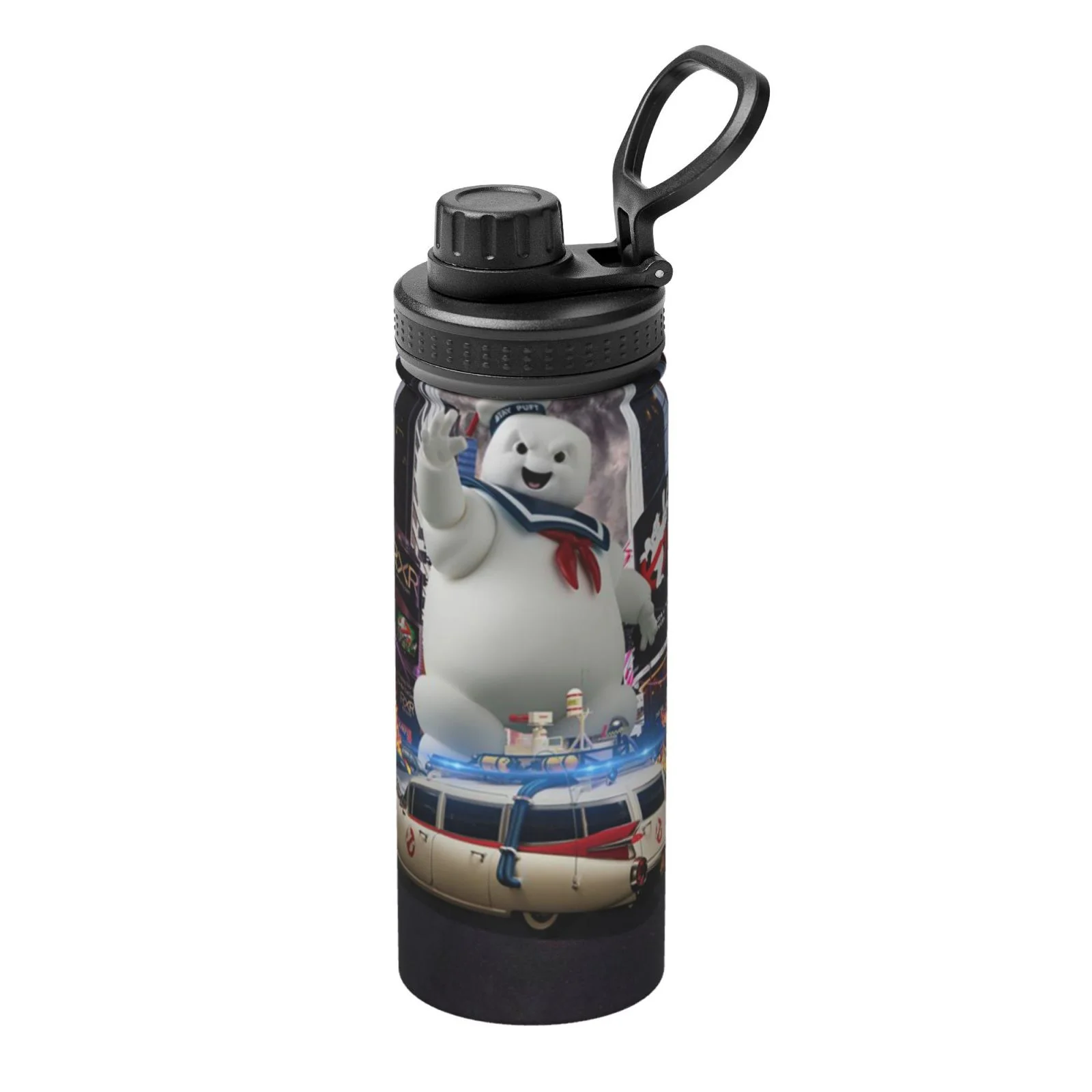 Stay-Puft Marshmallow Ghostbusters Sports Insulated Water Bottles Kettle Stainless Steel Portable Cup18OZ For Travel Gym School