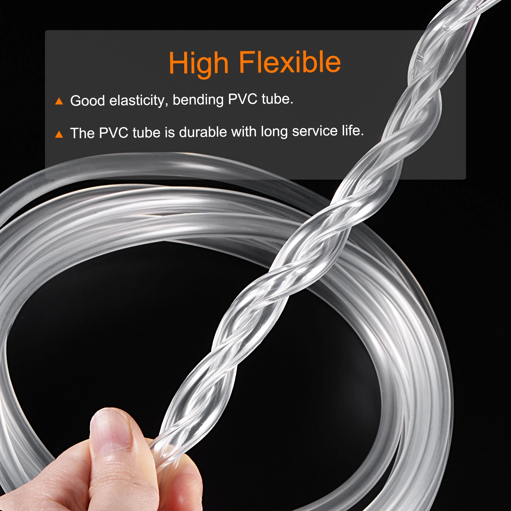 Uxcell 32mm ID 38mm OD 2m Clear Vinyl Tubing Flexible PVC Hose Plastic Tube
