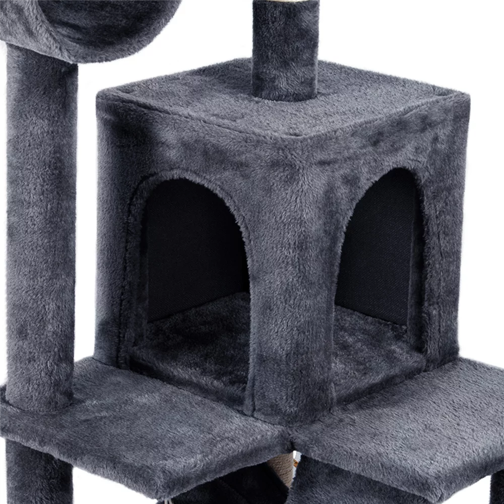 Yaheetech 51'' Cat Tree Condo Multilevel Cat Towers W/ Hammock Tunnel Scratching Post, Dark Gray