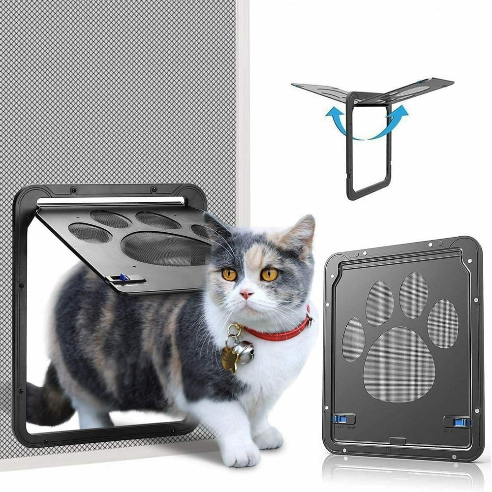 Automatic Locking Flap Pet Door Gate Way Magnetic Screens Cat Door