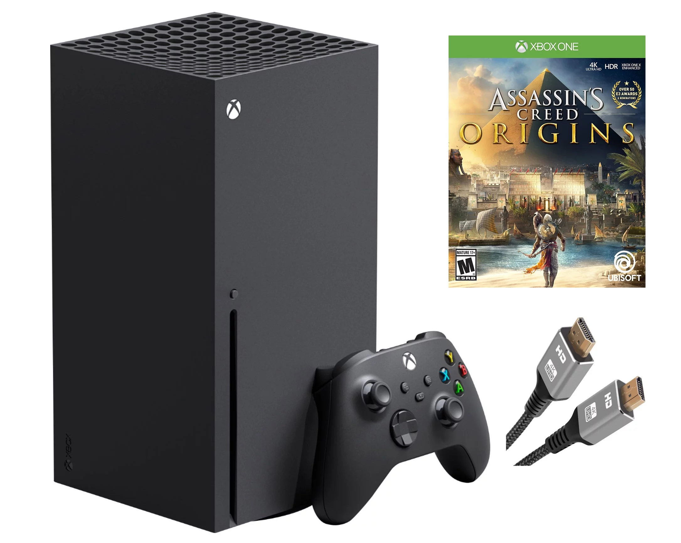 Newest Microsoft Xbox Series X?Gaming Console System- 1TB SSD Black X Version with Disc Drive Bundle with Assassins Creed Origins Full Game and MTC11 High Speed HDMI Cabel