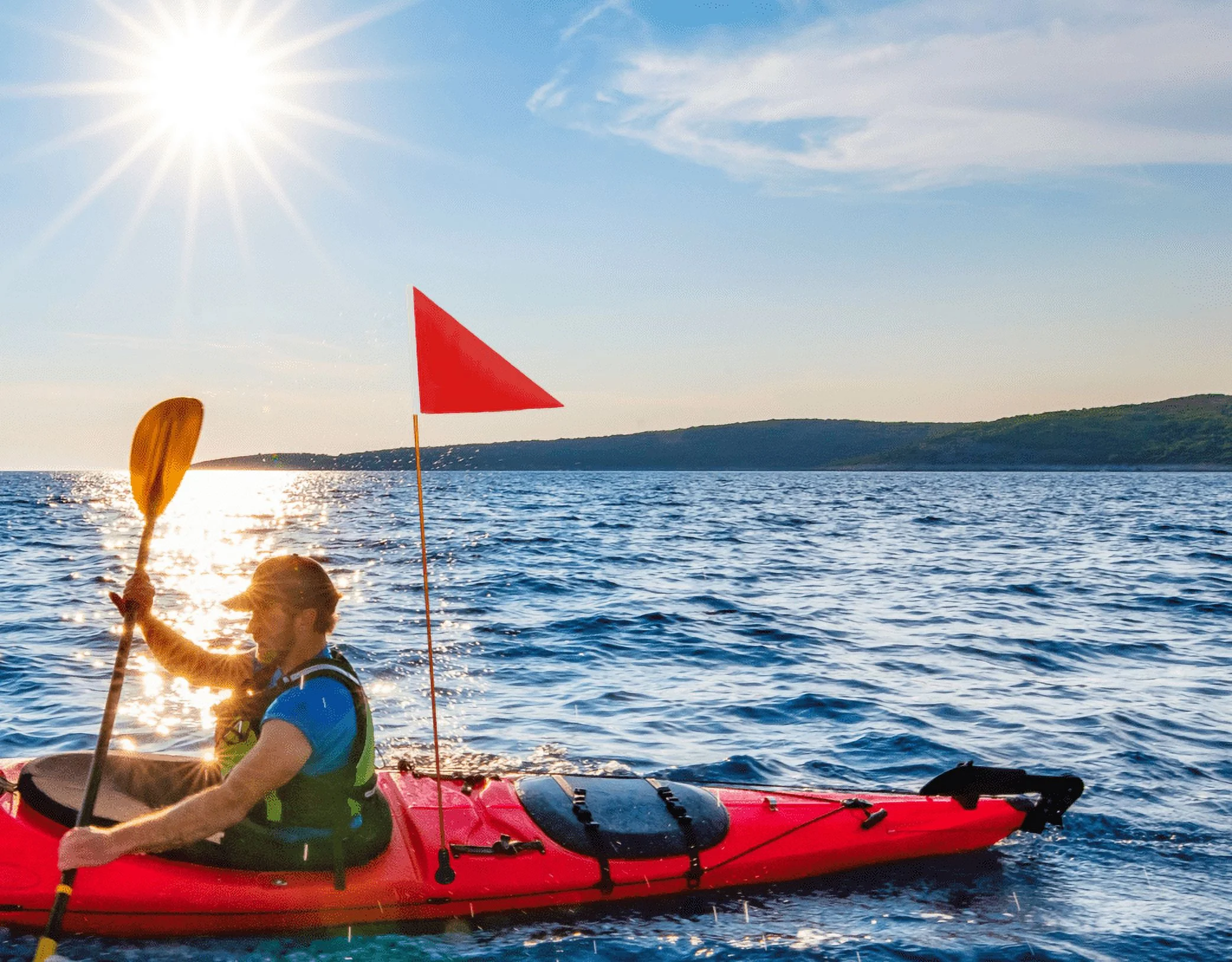Pactrade Marine Pontoon Kayak Canoe Flag Pole Lock Socket Base Red Triangle Flag 48