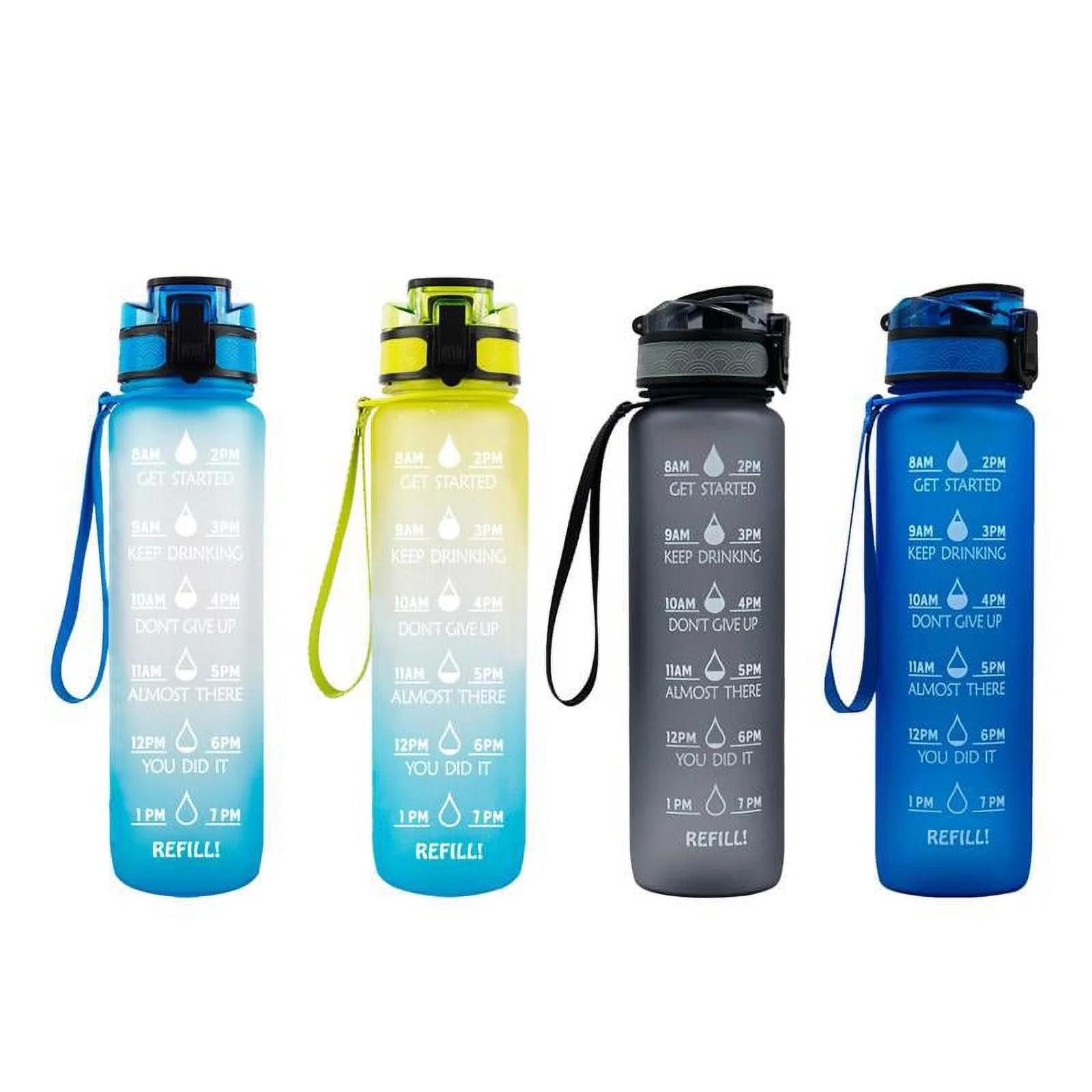34Portable Water Bottle with Time Marker to Drink, Motivational Water Bottle, Large BPA Free Water Jug for Sports Gym Fitness -