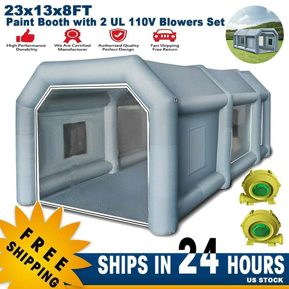 23x13x8FT Inflatable Spray Booth Paint Tent Mobile Portable Car Workstation New