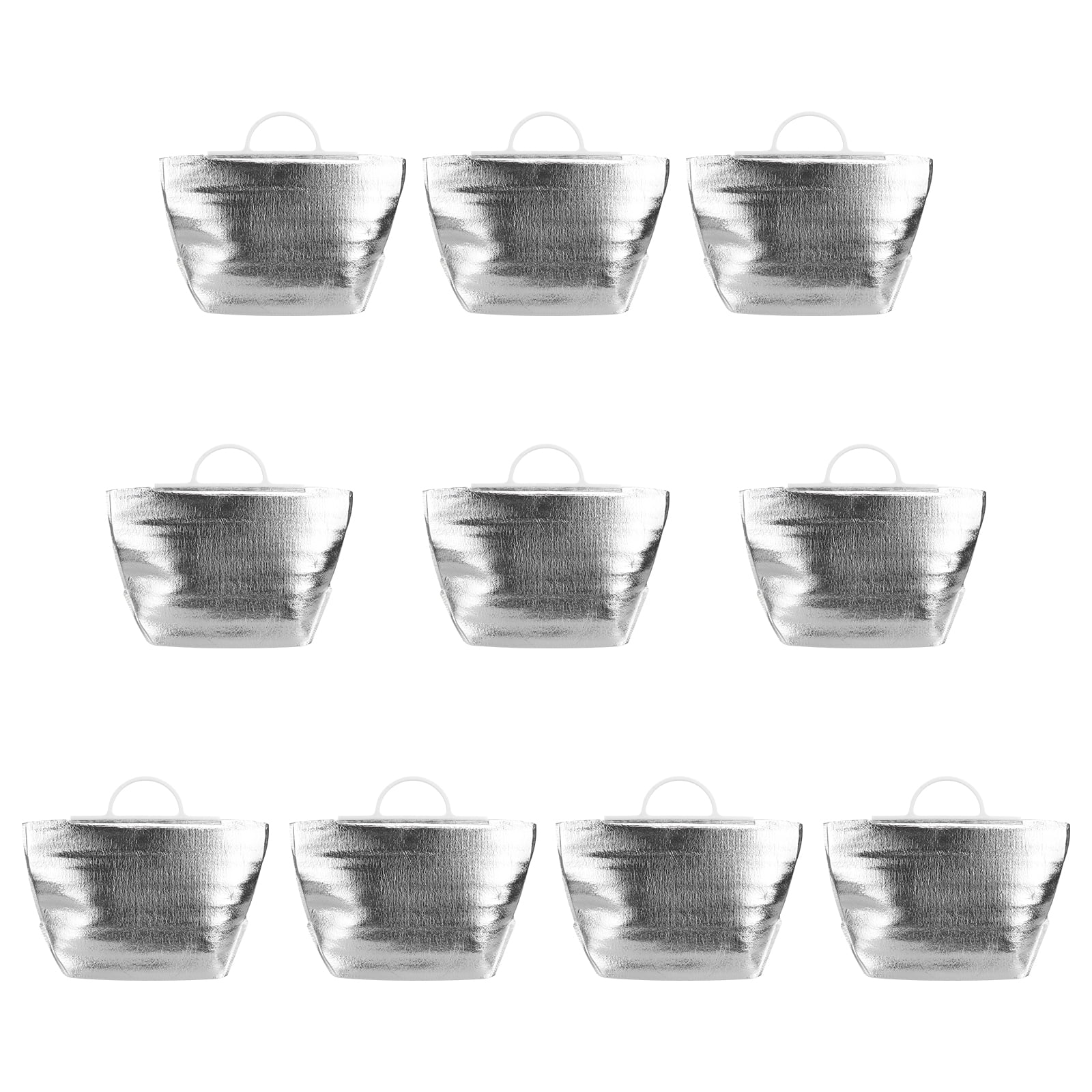 Etereauty 10PCS Tote Food Insulation Bag Disposable Food Storage Bag Portable Food Freshness Protection Bag Thicken Food Storage Bag Heat Preservation Bag for Home Restaurant Camping (Silver)