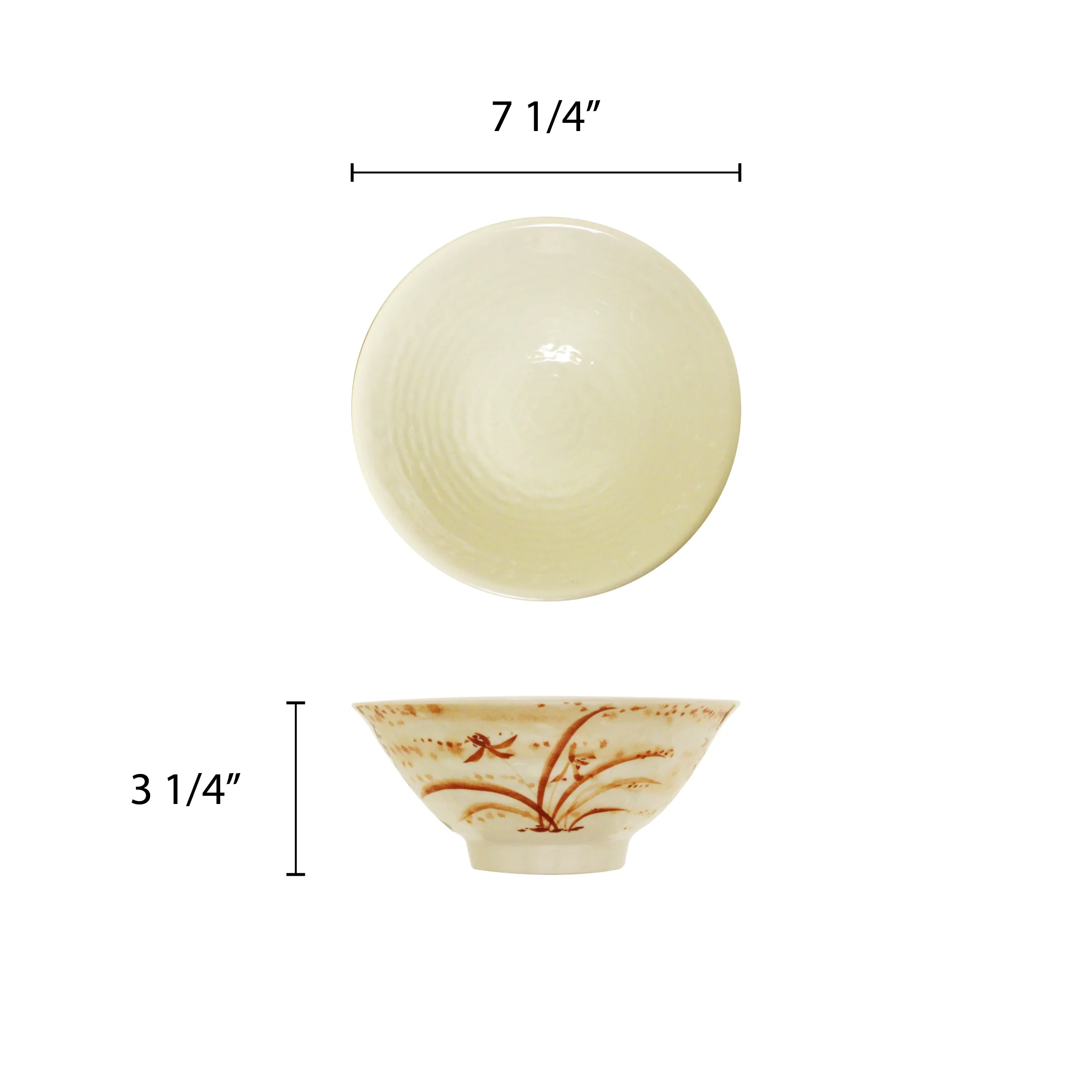 Excellante Gold Orchid Melamine Dinnerware Collection 30 Oz, 7 1/2