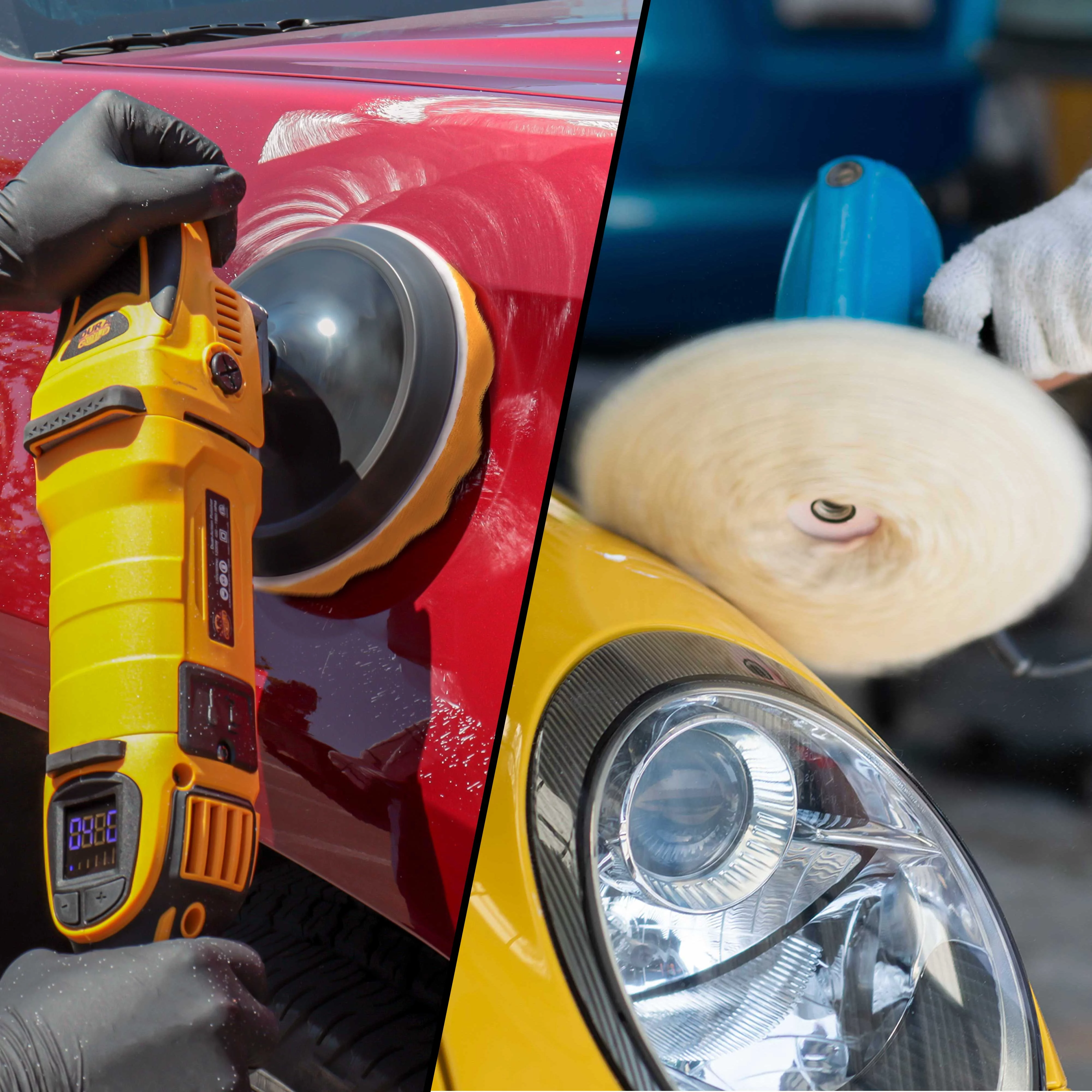 Waffle Foam & Wool Buffing & Polishing Pad Kit w/ 3 - 8