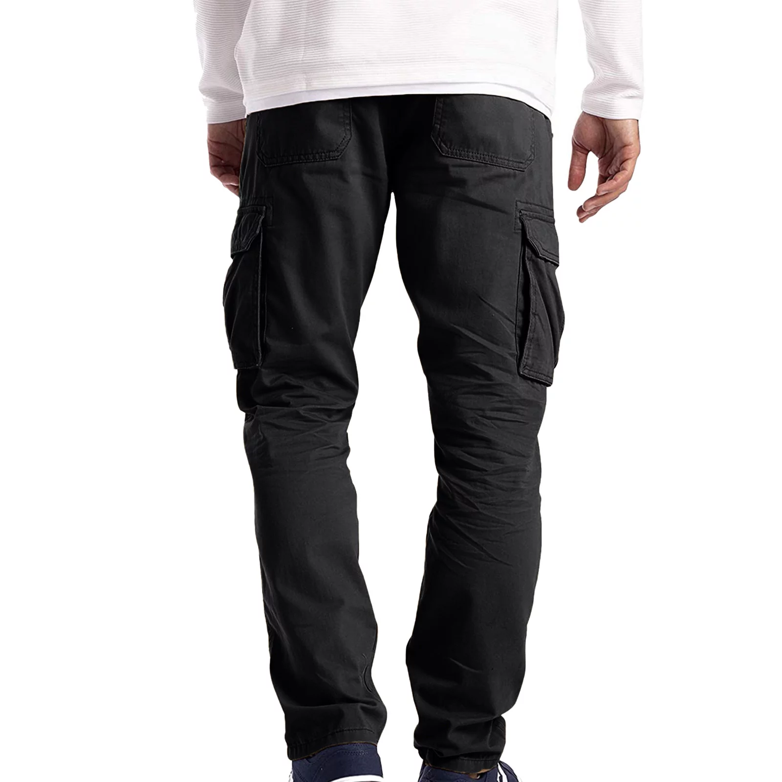 Wendunide 2024 Clearance Sales, Men's Pants Men's Summer Multi-Pocket Straight Casual Pants Overalls Trousers Black XL