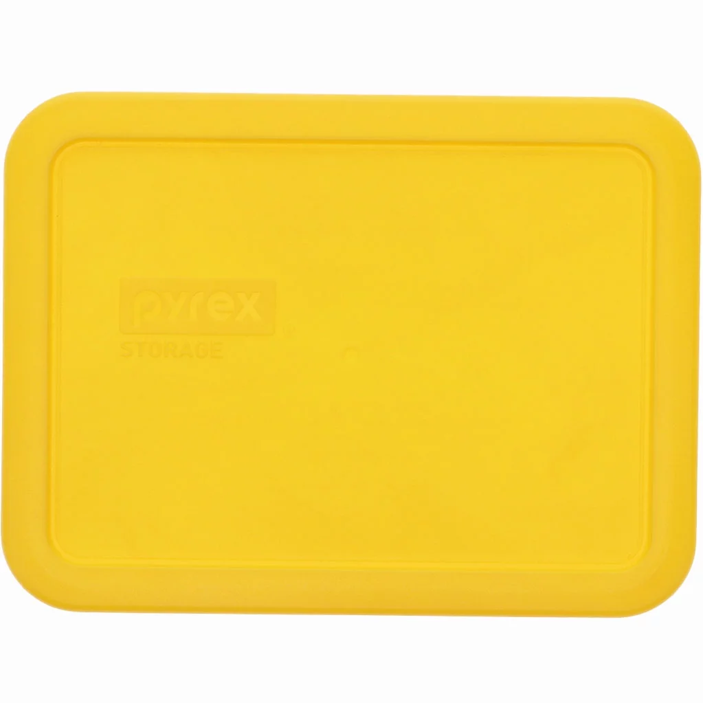 Pyrex 7210 3-Cup Glass Dish with 7210-PC 3-Cup Lemon Yellow Lid (2-Pack)