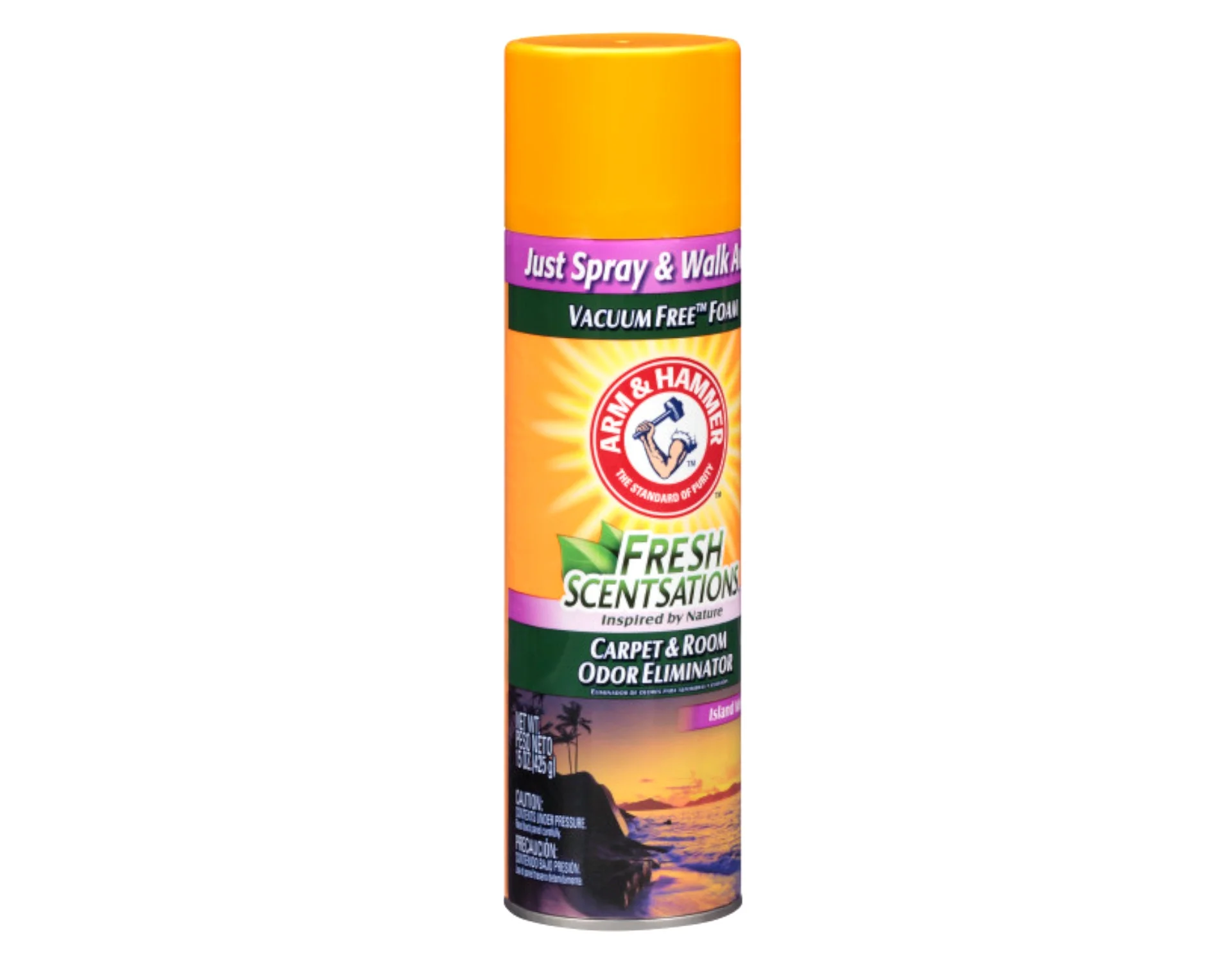 Arm & Hammer Fresh Scentsations Carpet & Room Odor Eliminator Vacuum Free Foam, Island Mist Scent, 15 Ounce - 2 Pack