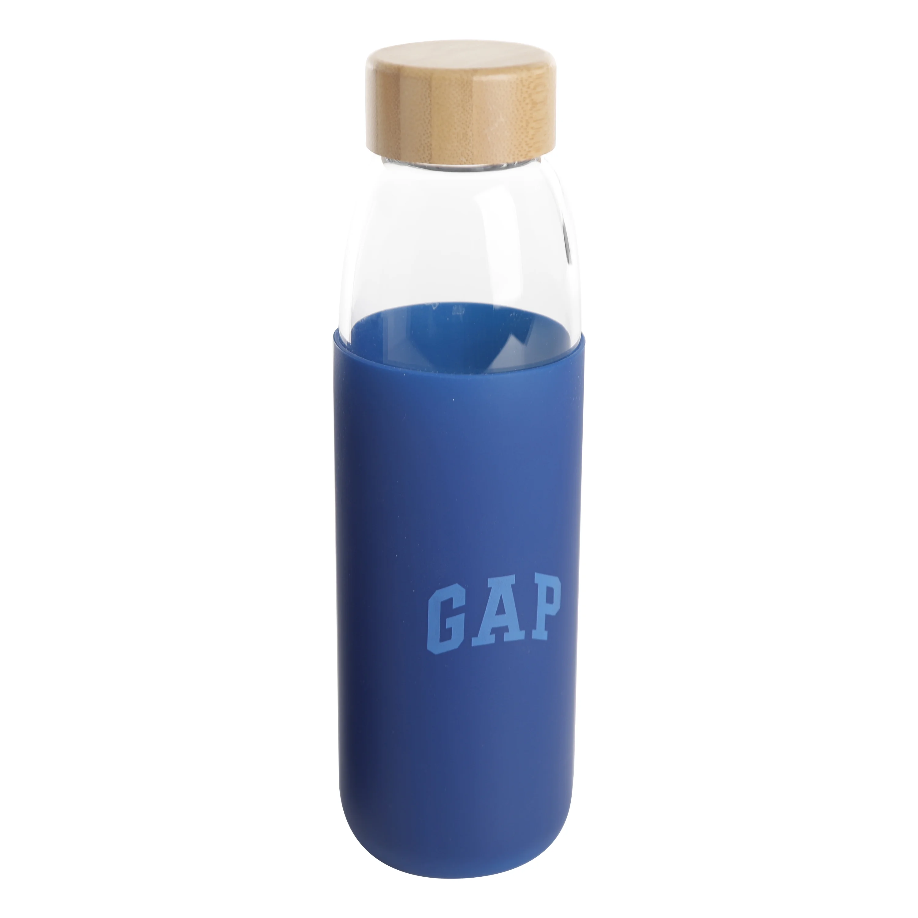 Gap Home 17 oz Dark Blue Solid Print Glass Water Bottle 2 Pack