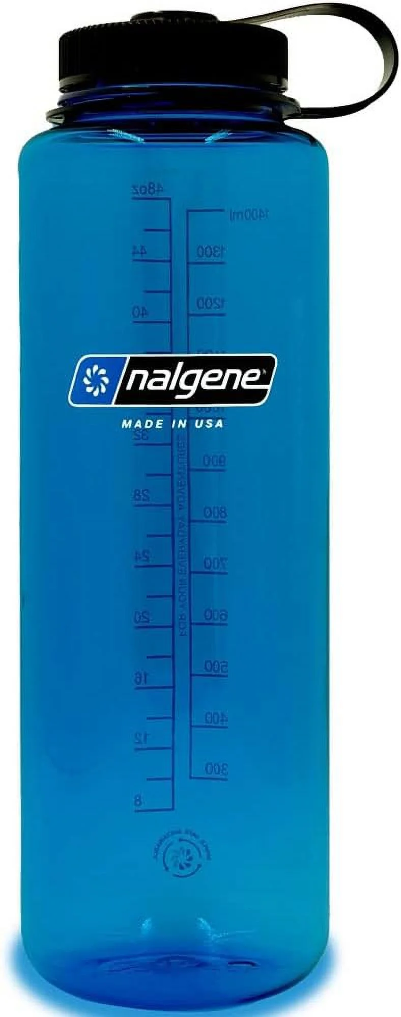 Nalgene Sustain Tritan BPA-Free Water Bottle Made with Material Derived from 50% Plastic Waste, 48 OZ, Wide Mouth, Blue