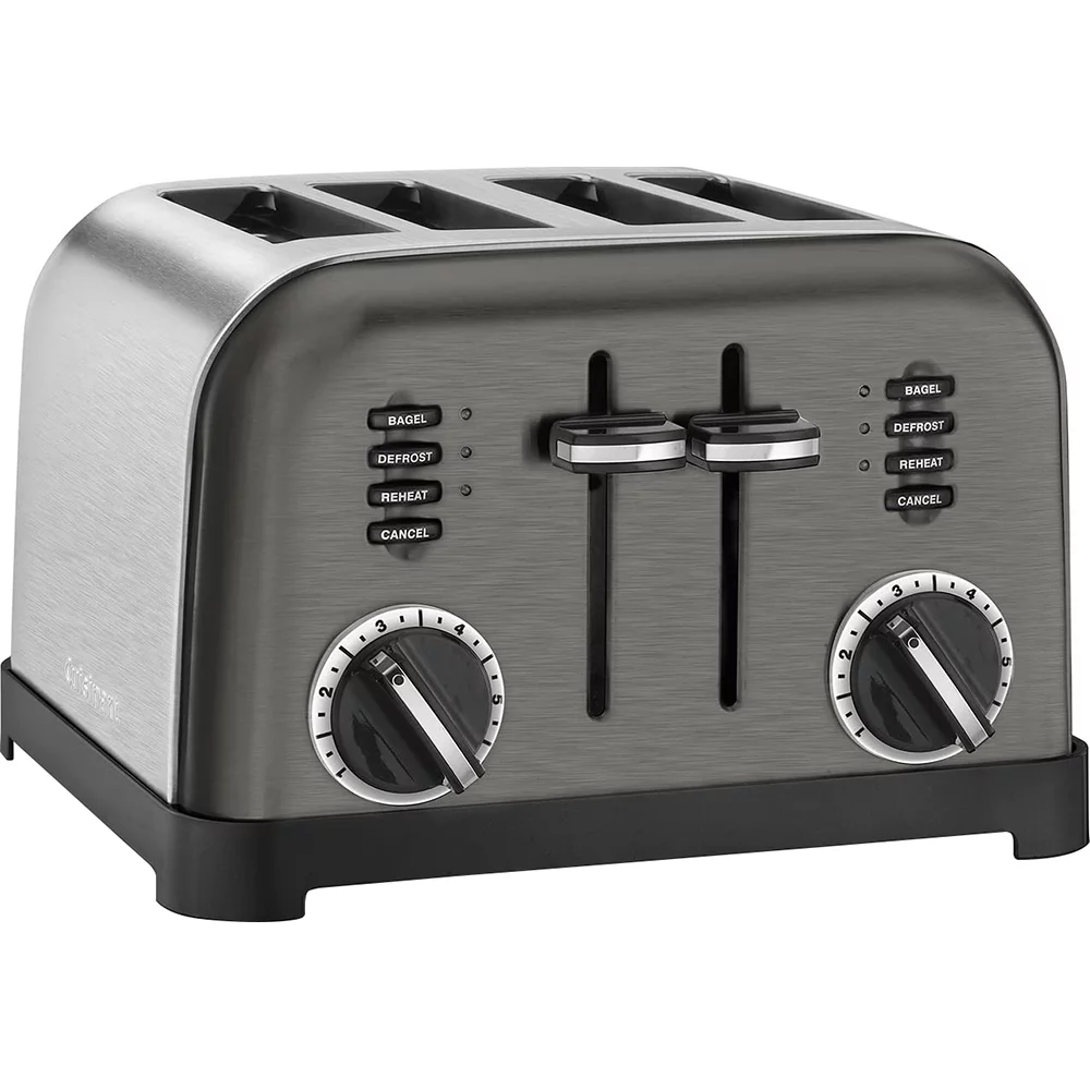 Cuisinart CPT-180BKS 4-Slice Metal Classic Toaster Black/Stainless Bundle with 1 Year Extended Protection Plan