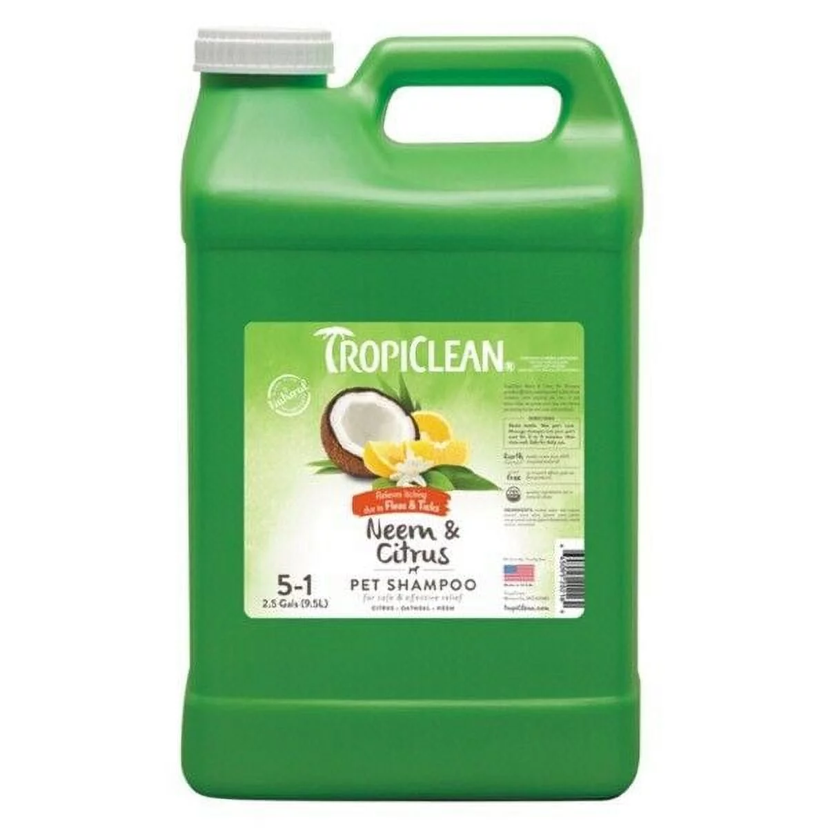 Dog Shampoo Citrus Neem Flea and Tick Soothing Deep Clean Fresh Scent Pick Size (2.5 gallon)