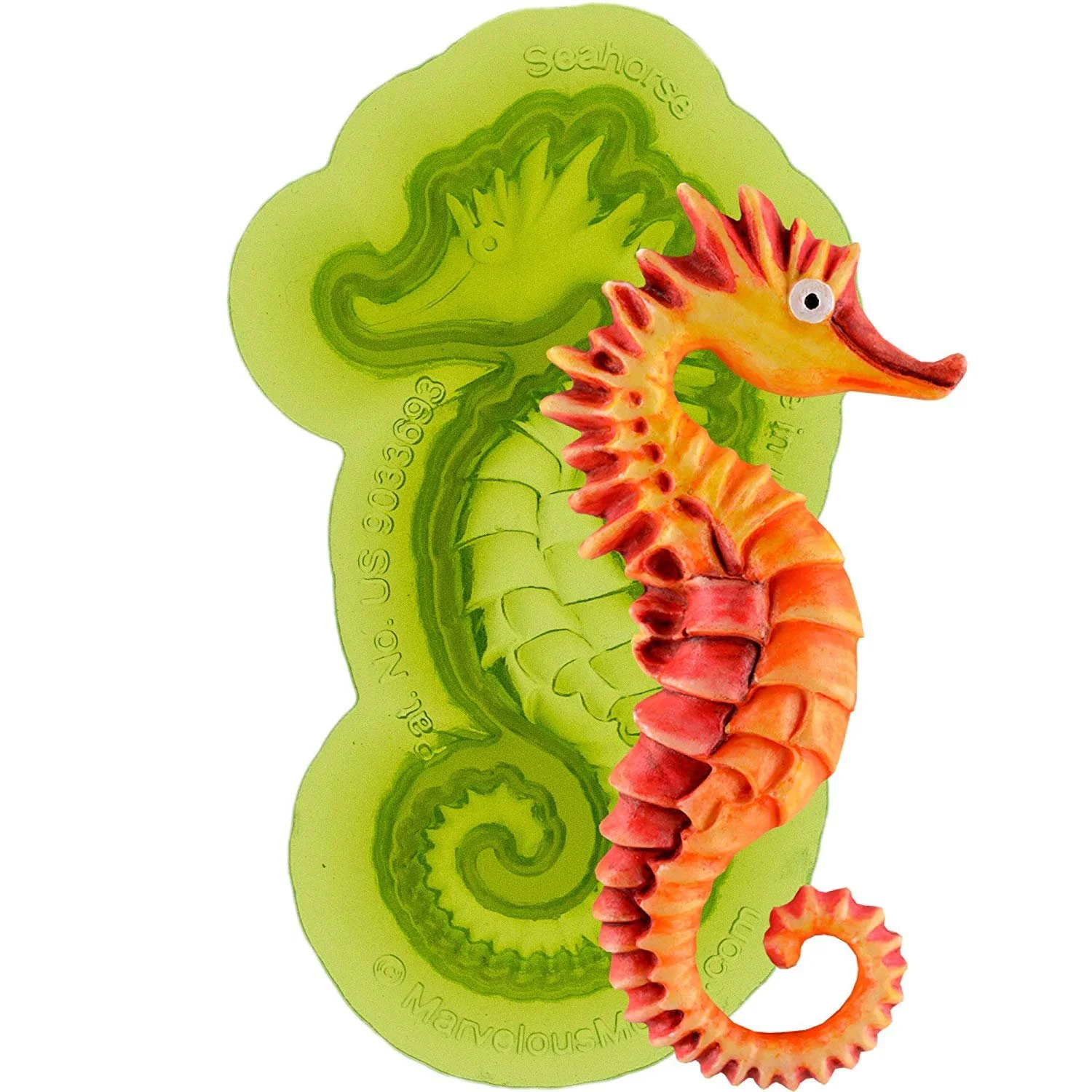 Marvelous Molds Seahorse Silicone Mold  Cake Decorating with Fondant Gum Paste Icing and More