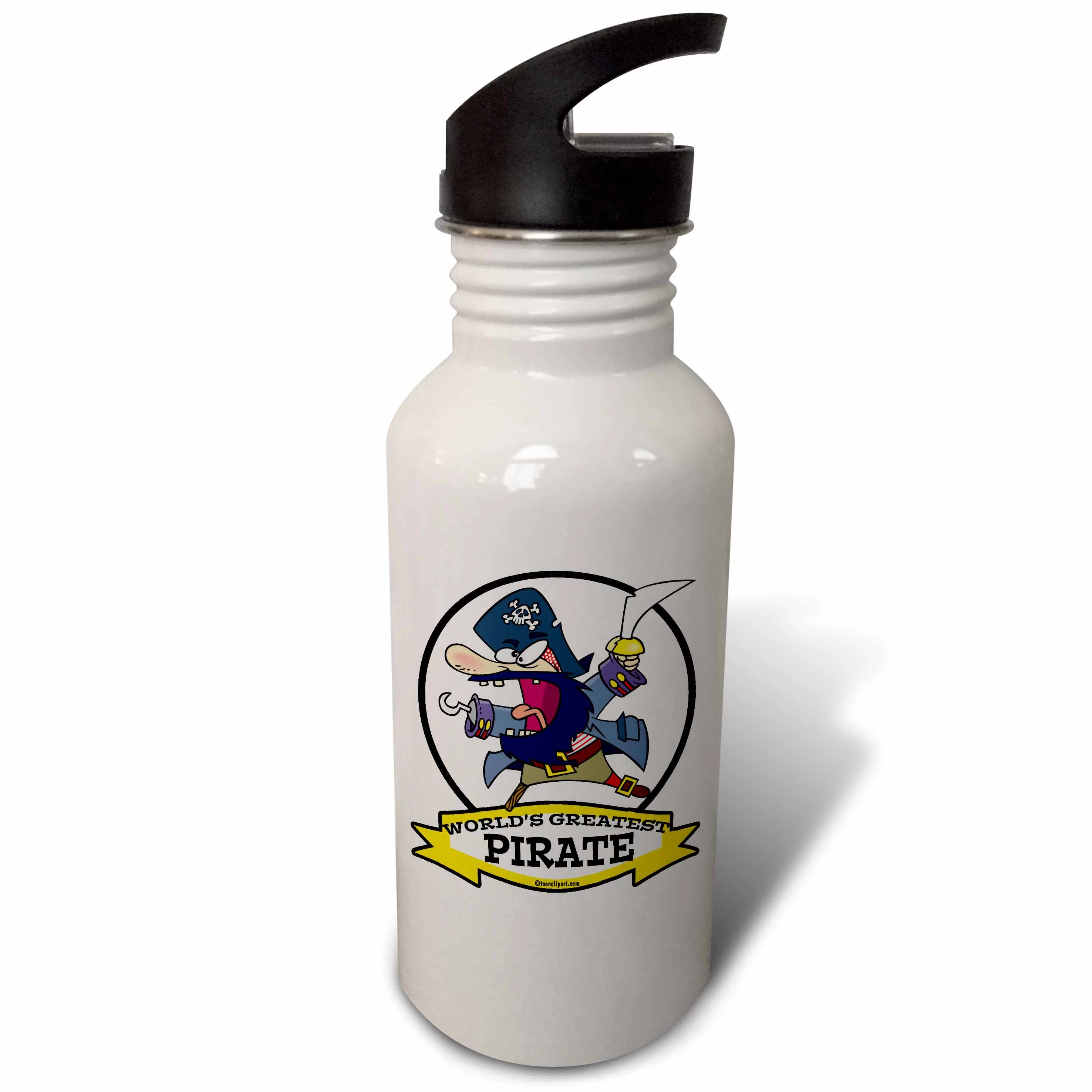 Funny Worlds Greatest Pirate Cartoon 21 oz Sports Water Bottle wb-103444-1